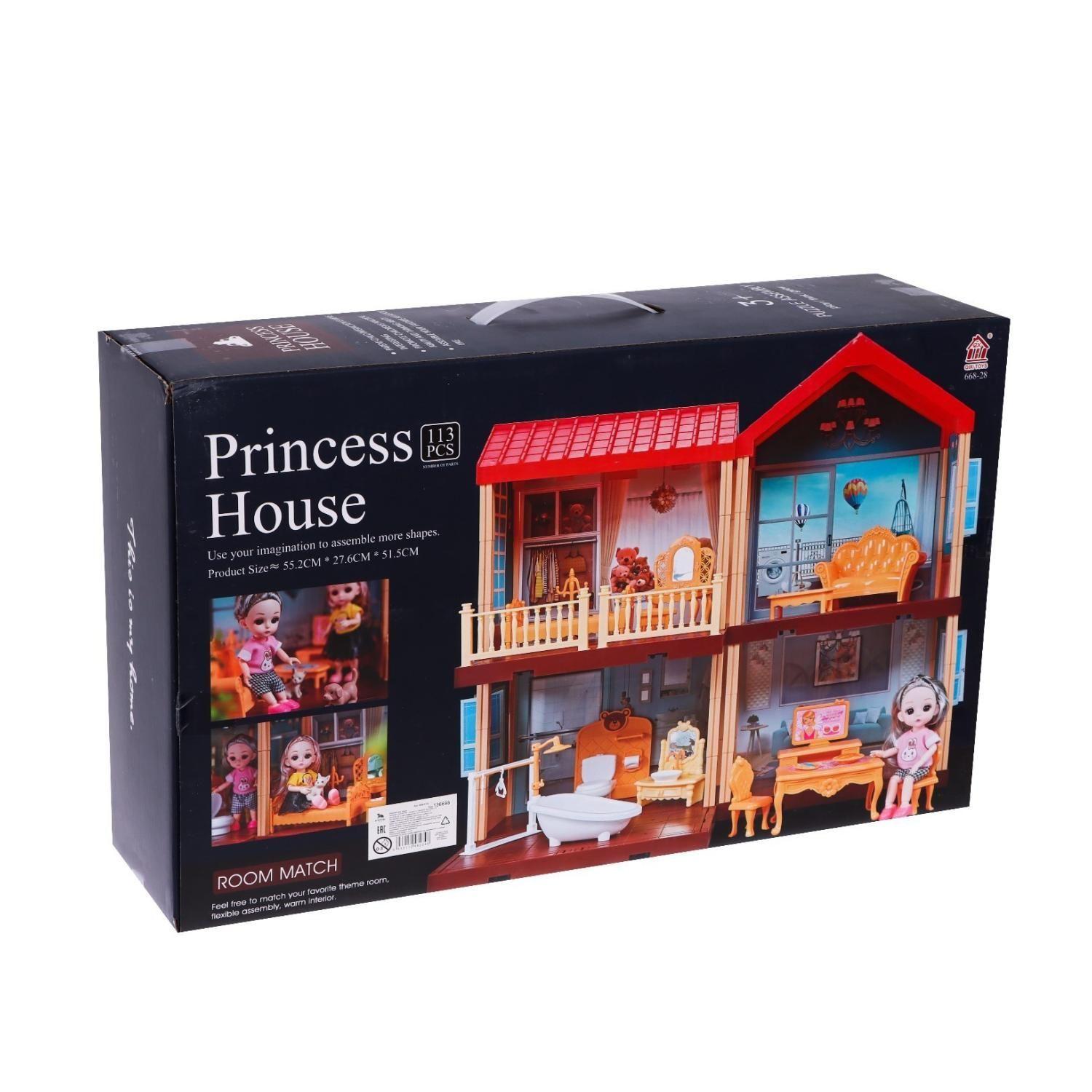 Juguete Casa De Muñecas Con Piezas Cambiables 55x27x51cm-4