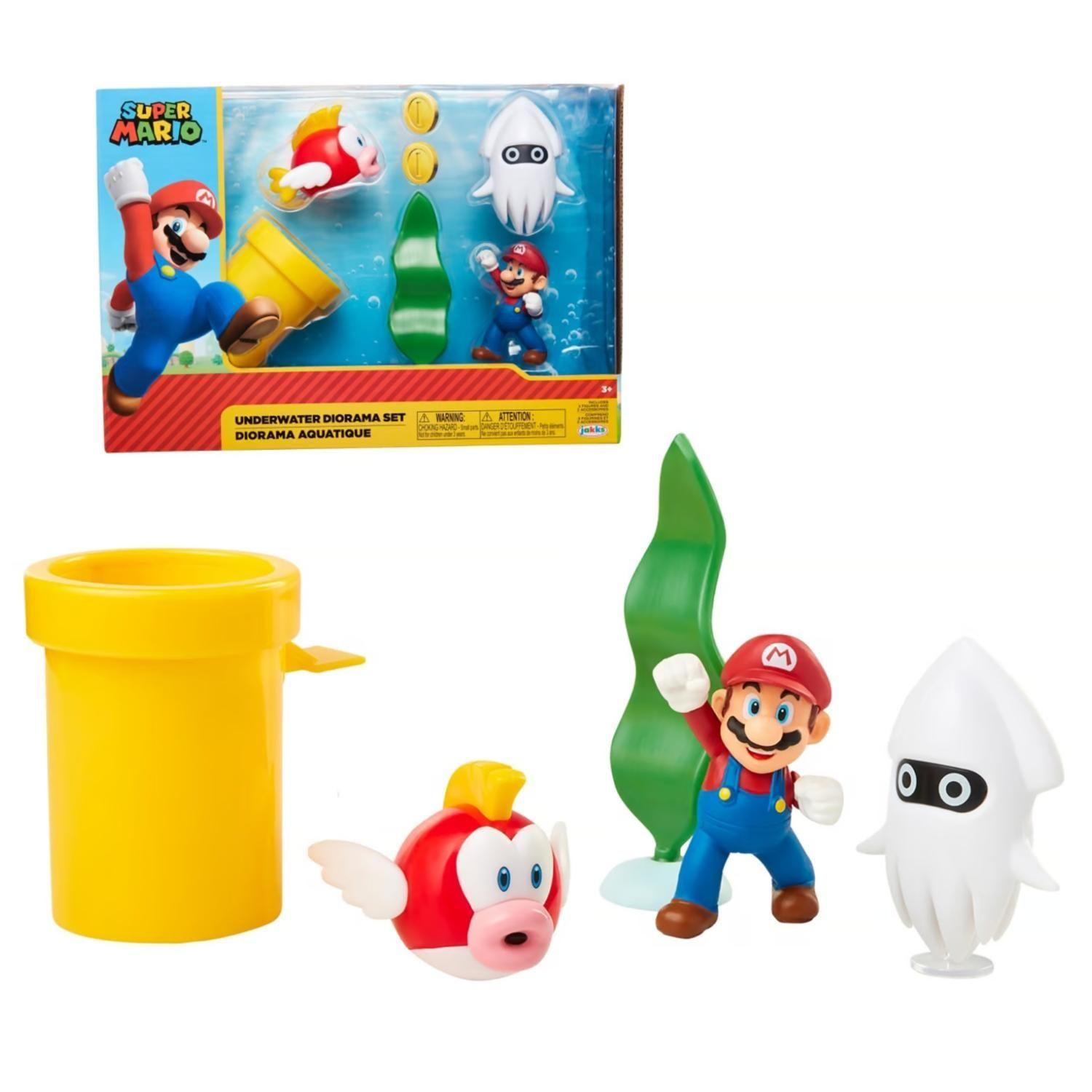 Juguete Set Super Mario Escena Bajo Agua 6cm Nintendo-1