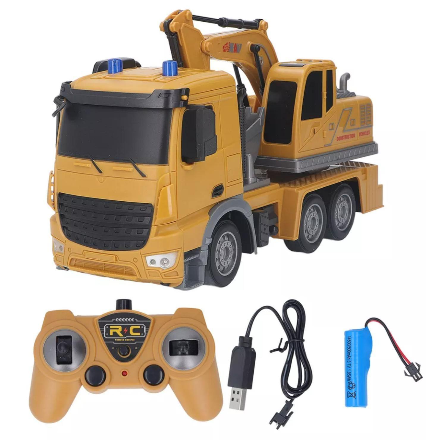 Juguete Camion Excavadora A Control Remoto Amarillo Infnatil-3