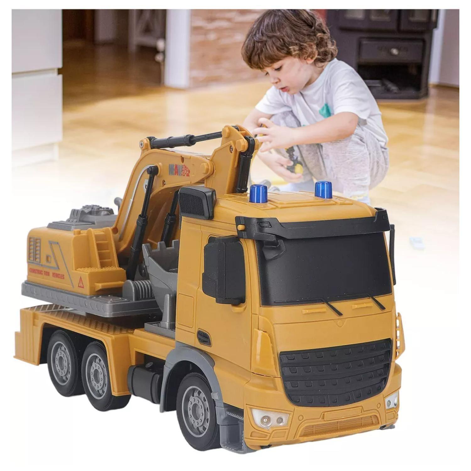 Juguete Camion Excavadora A Control Remoto Amarillo Infnatil-4