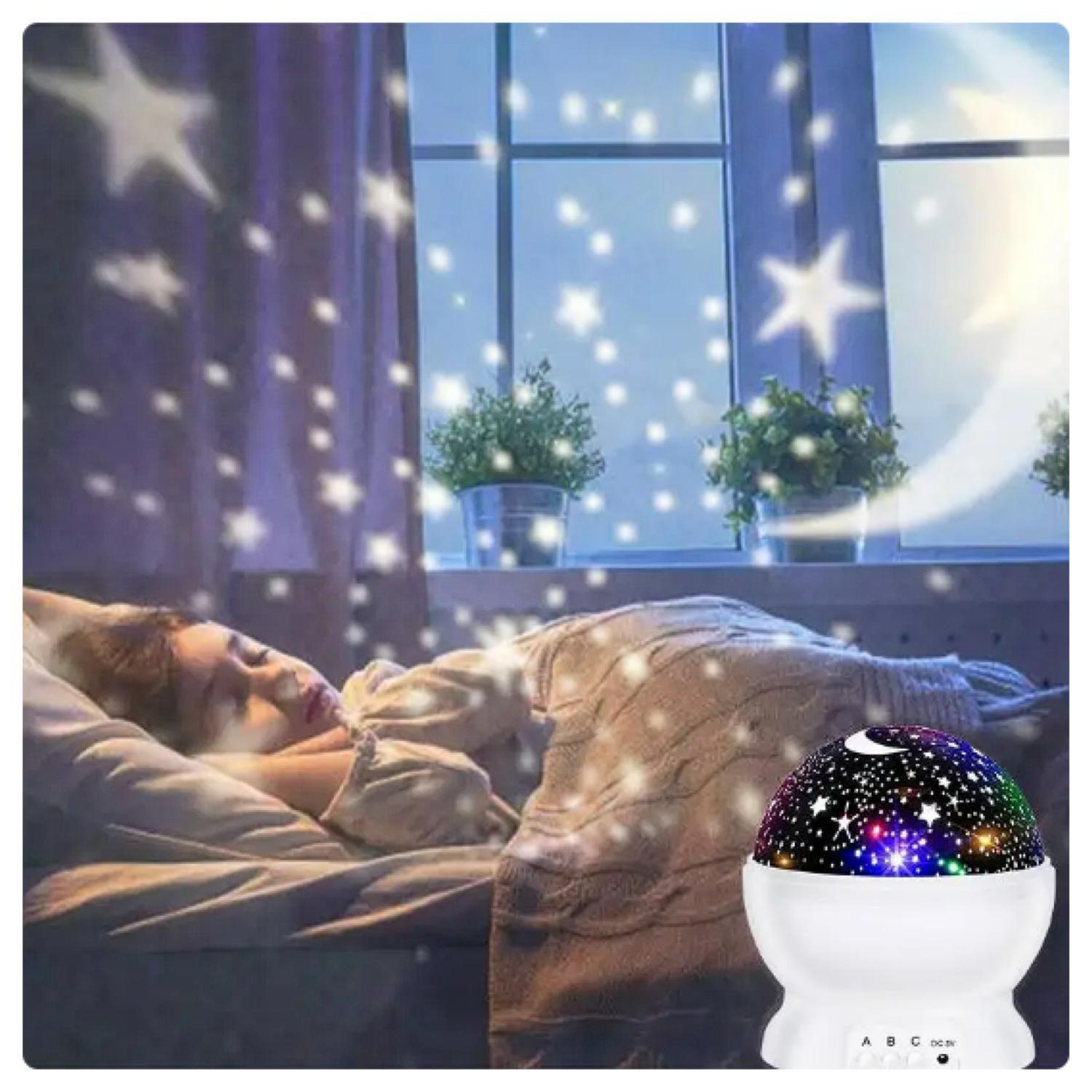 Lampara Espanta Cuco Proyector Luces LED Estrellas USB-3