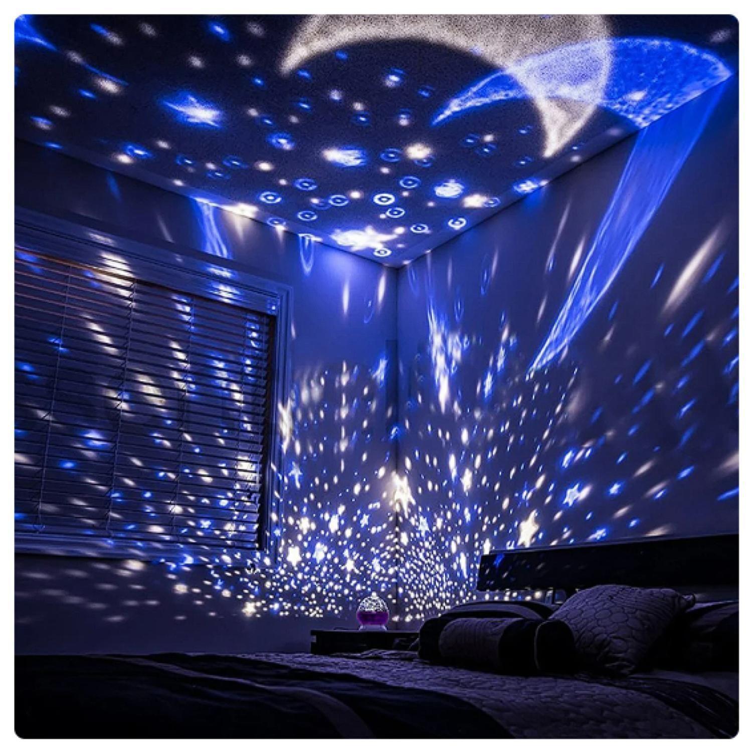 Lampara Espanta Cuco Proyector Luces LED Estrellas USB-5