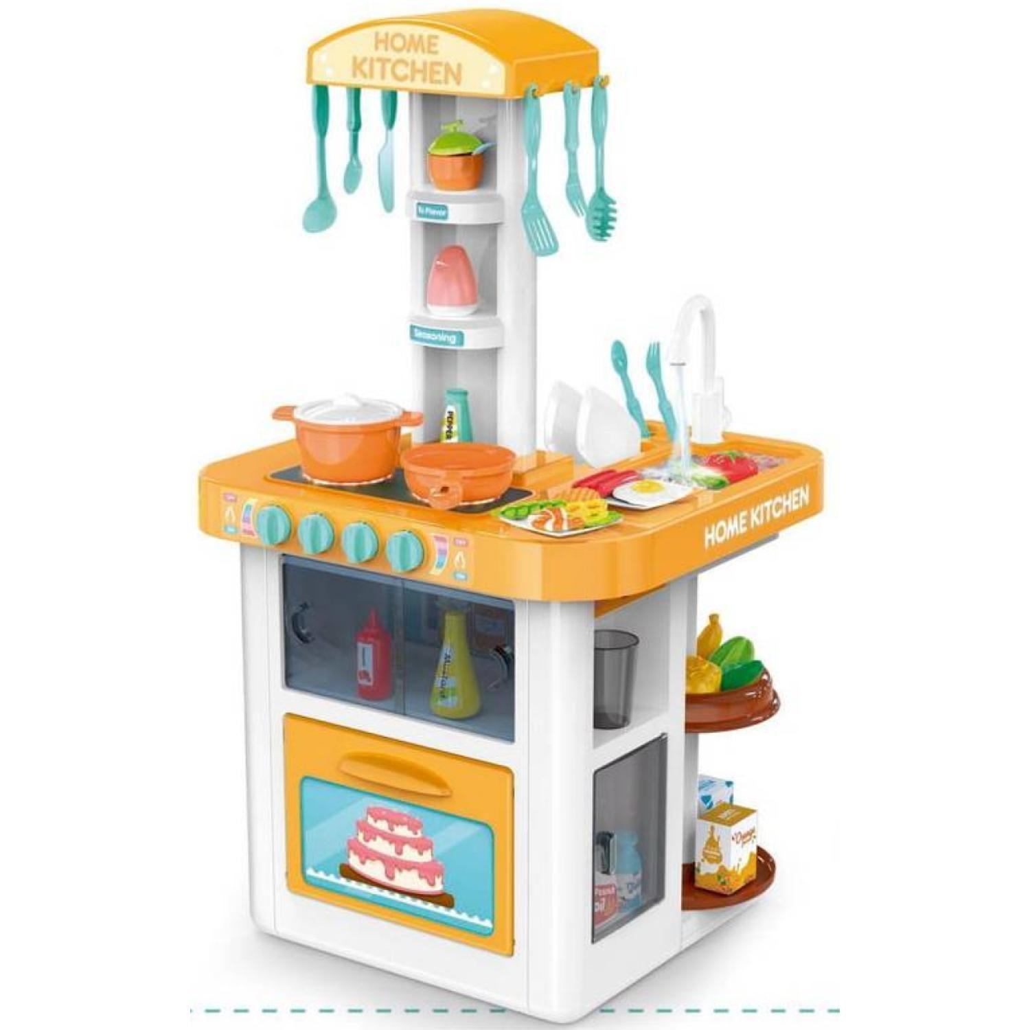 Juguete Set Cocina 40 Piezas Luz Sonido Amarillo Infantil 82Cm-0