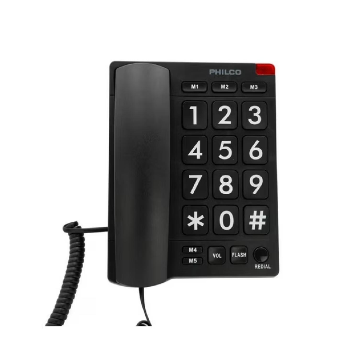 Telefono Sobre Mesa Botones Grandes Negro RT170BK-0