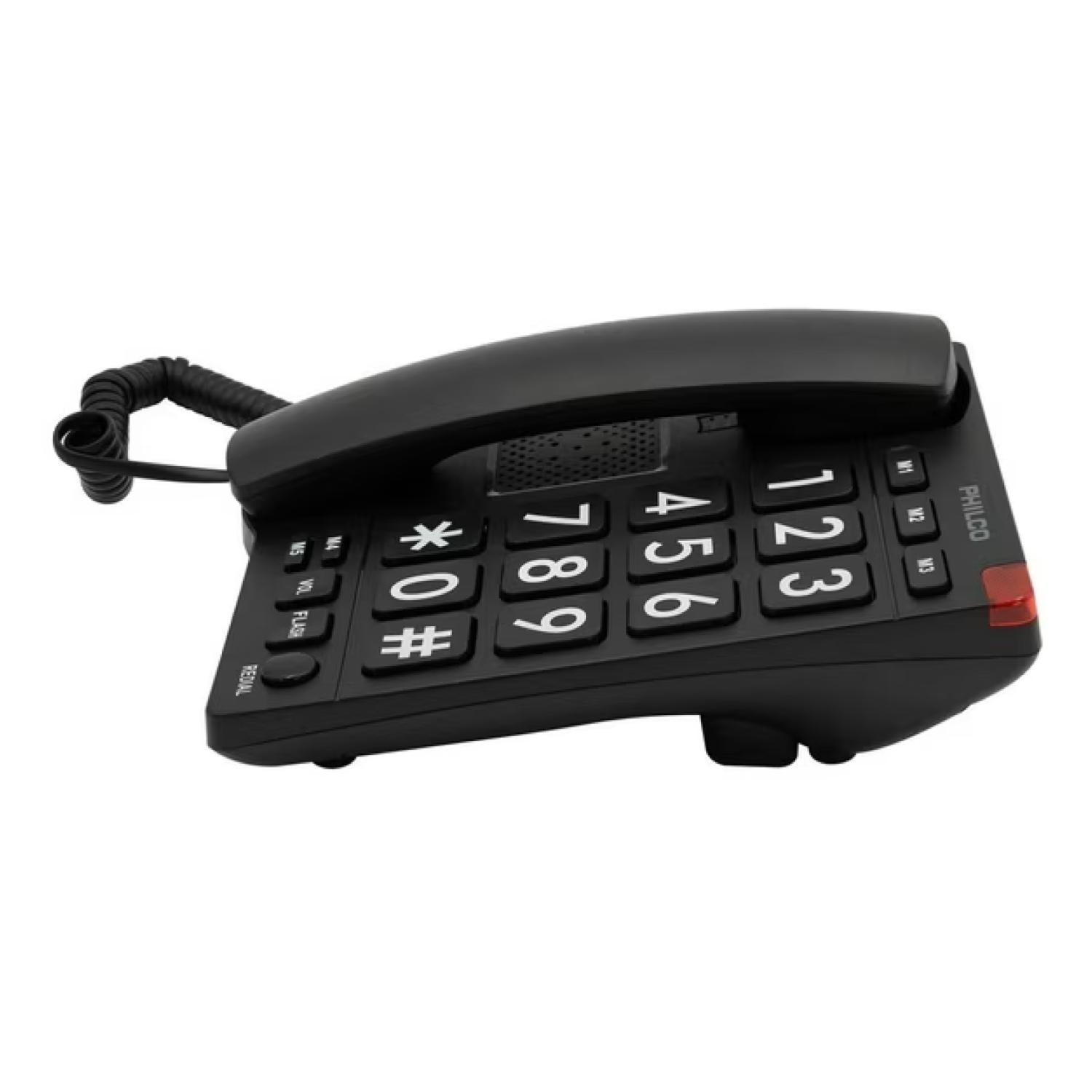 Telefono Sobre Mesa Botones Grandes Negro RT170BK-1