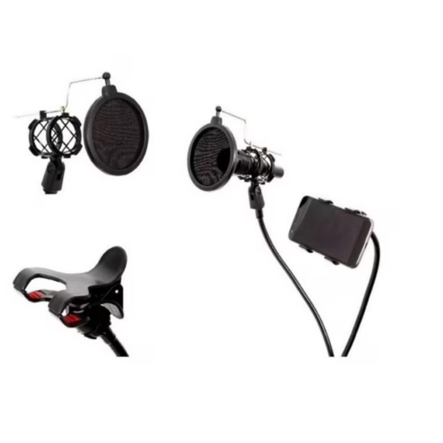 Kit De Grabacion Para Telefono Y Microfono Negro -3