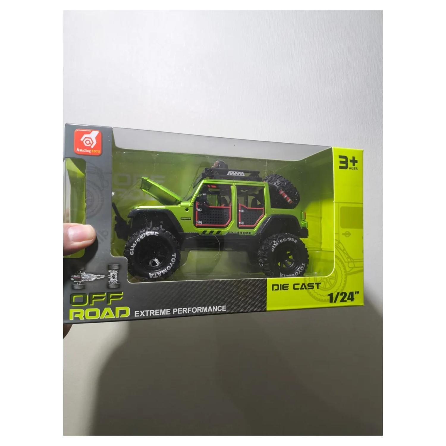 Juguete Auto Jeep Wrangler A Escala 1:24 Verde Infnatil-6
