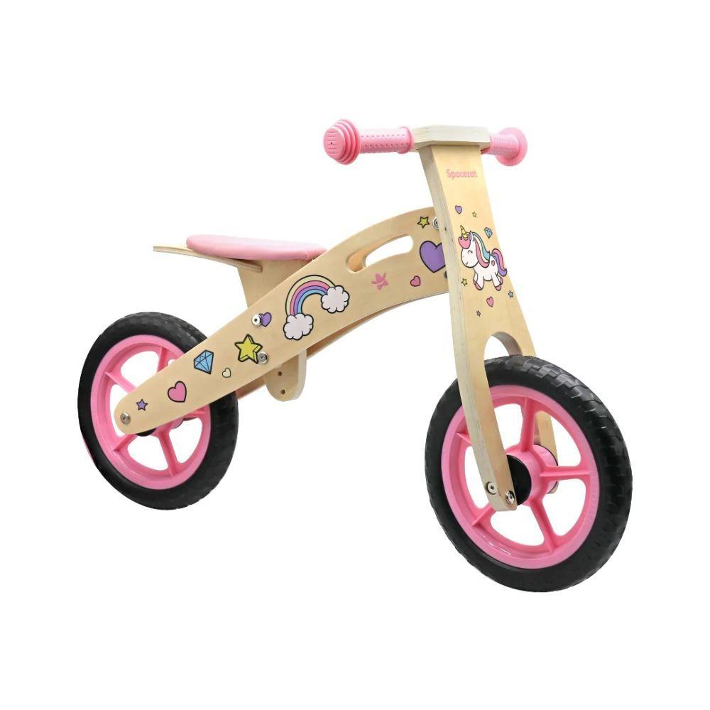 Juguete Bicicleta de Aprendizaje Equilibrio Madera Rosada-0