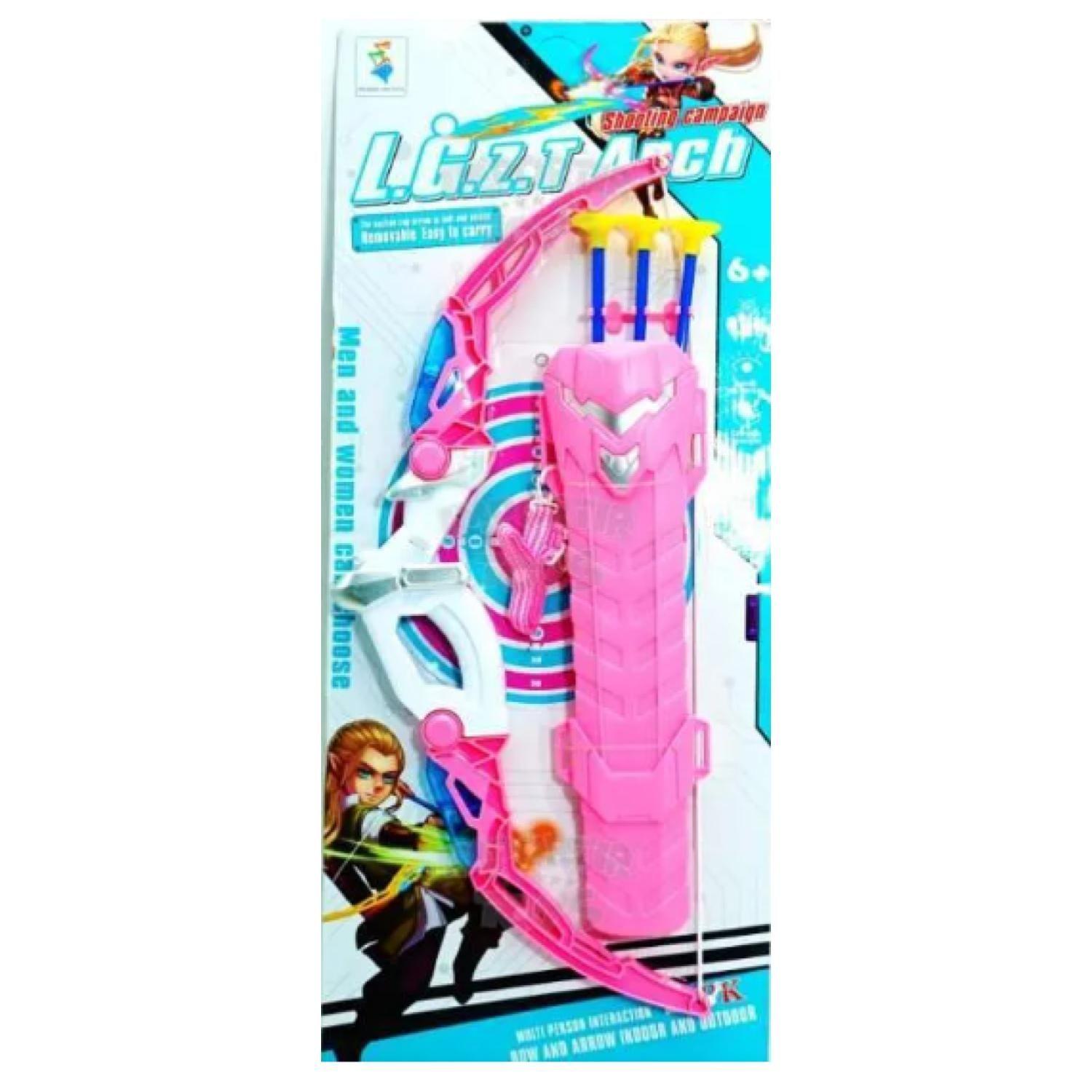 Juguete Arco Y Flechas Con Luces Rosado Infantil-2