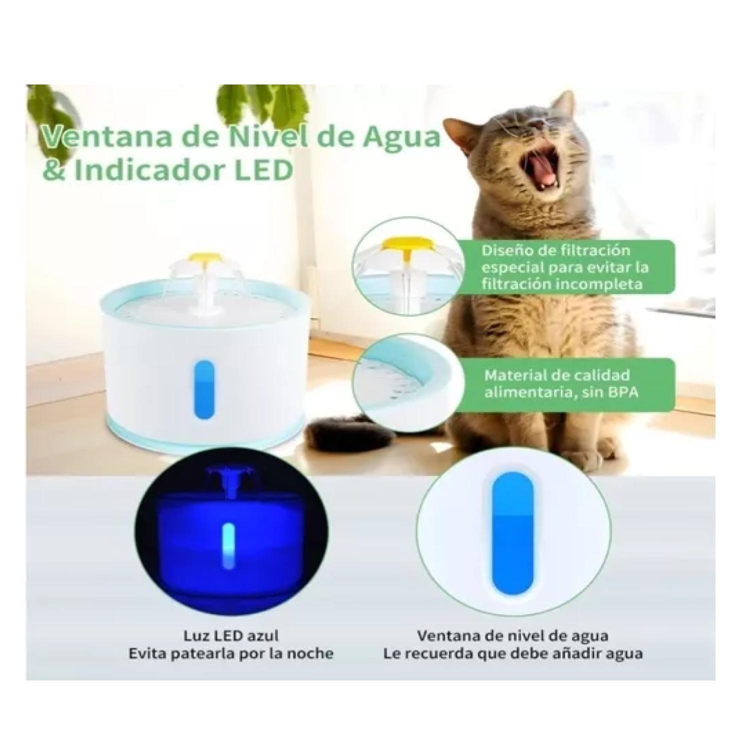 Bebedero Electrico 2400ml Para Mascotas Filtro Purificador-2