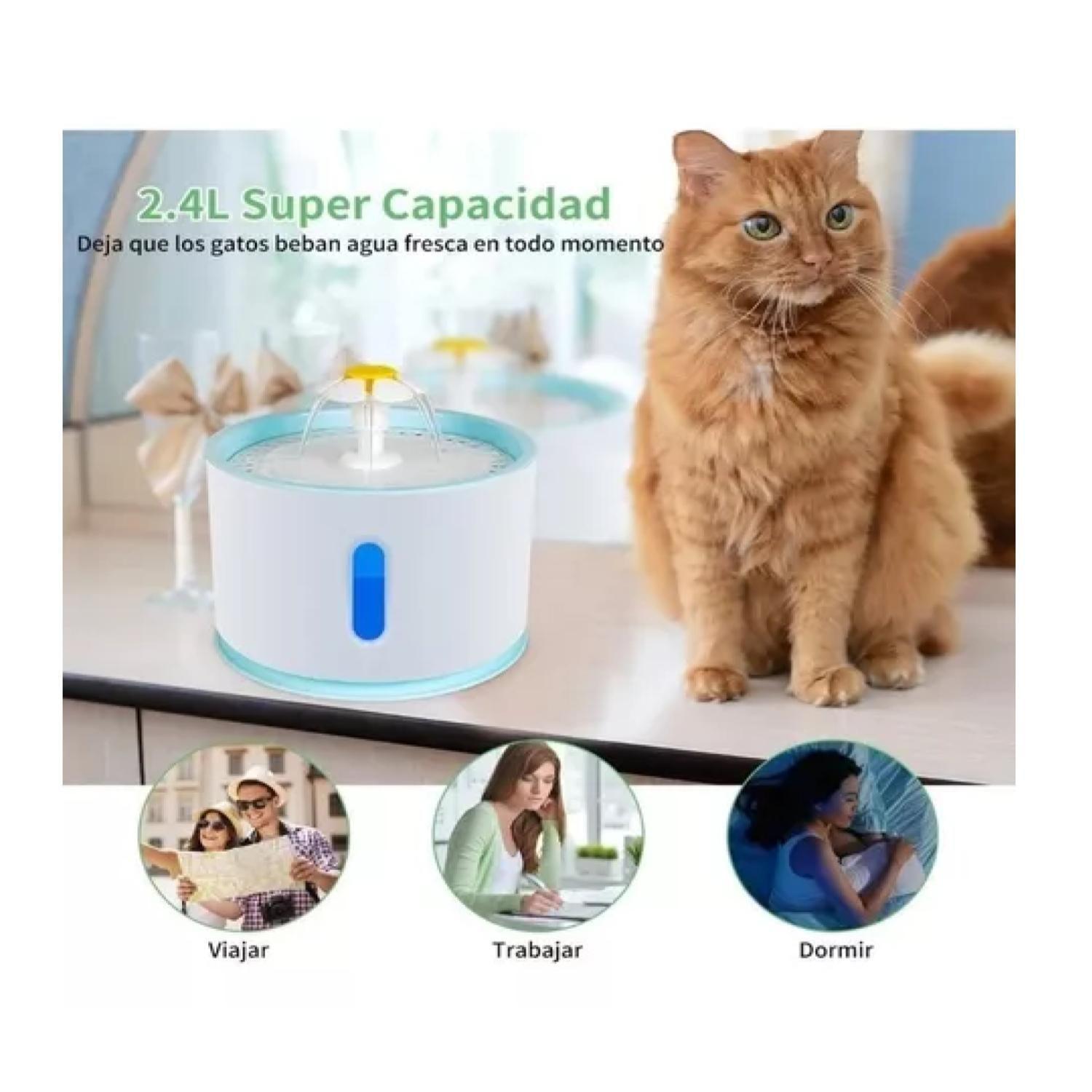 Bebedero Electrico 2400ml Para Mascotas Filtro Purificador-4
