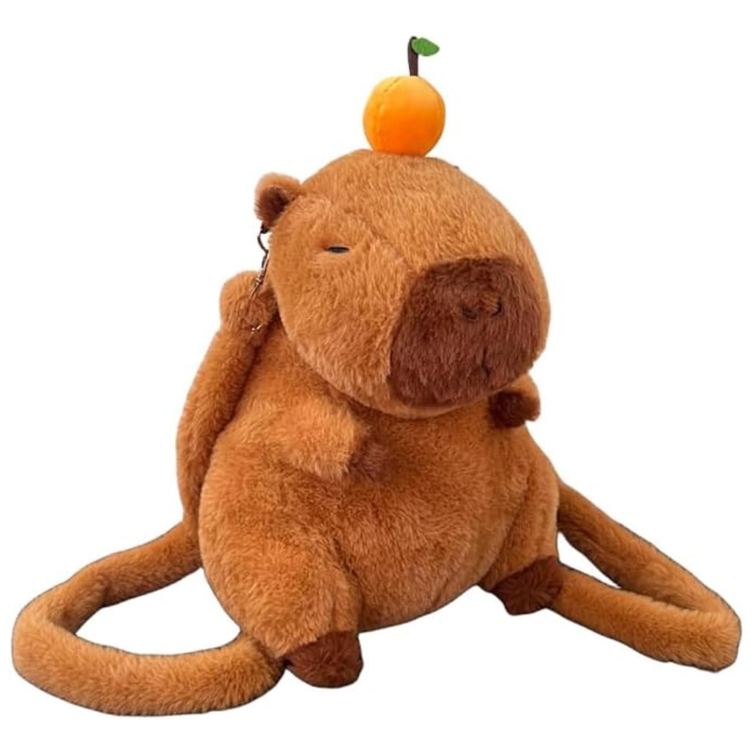 Mochila Bolso De Capibara 35cm Con Fruta Cute Infantil-0