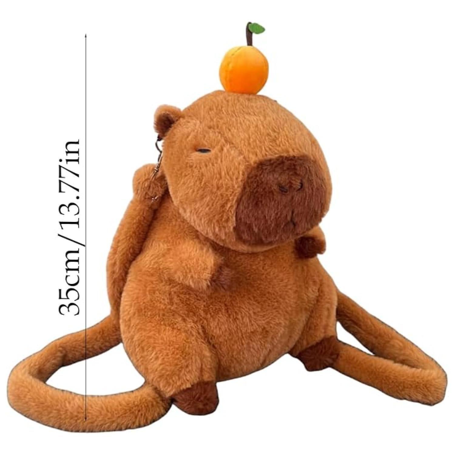 Mochila Bolso De Capibara 35cm Con Fruta Cute Infantil-1