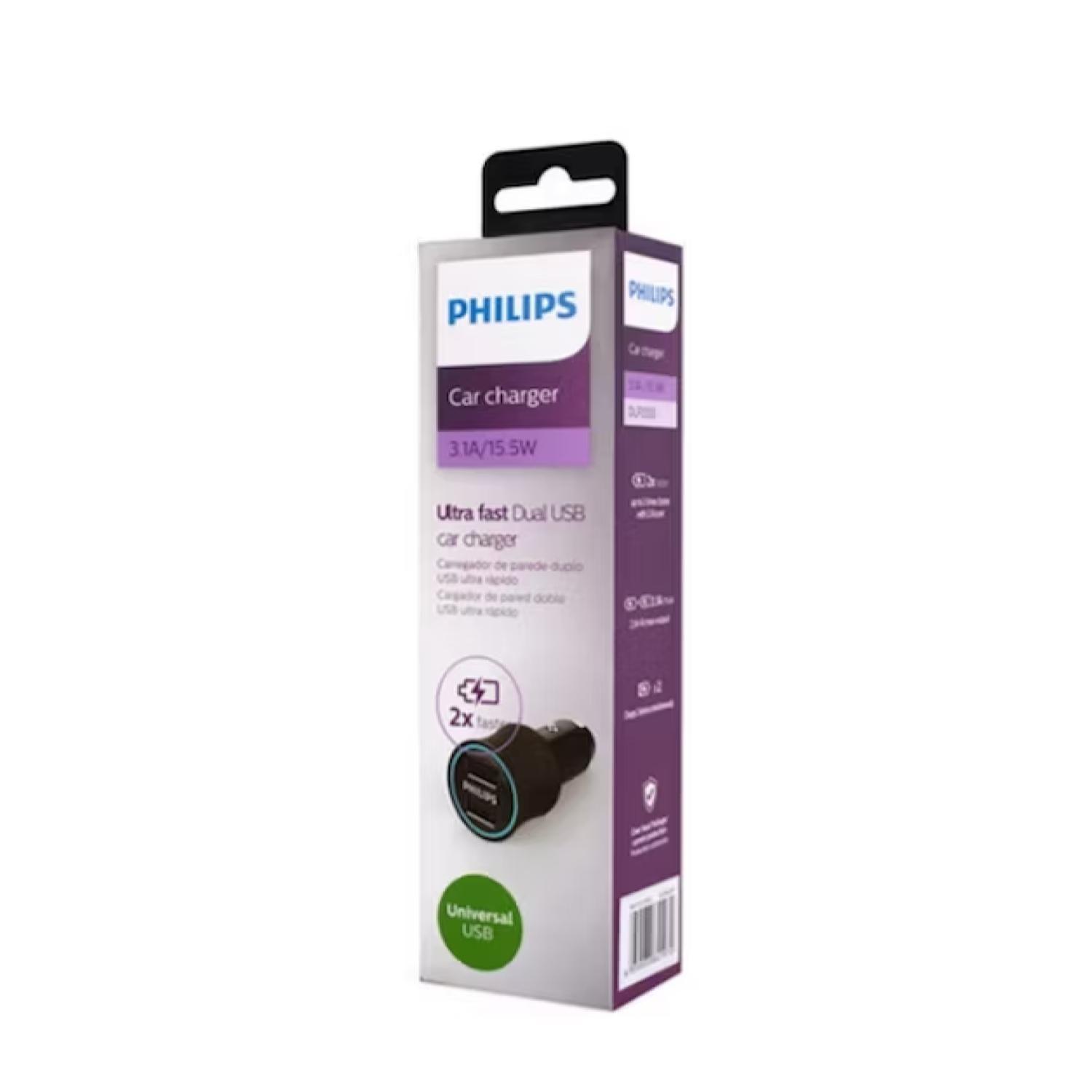 Cargador Para Automovil 2 USB Carga Ultra Rapida 3.1A Negro DLP2553V -3