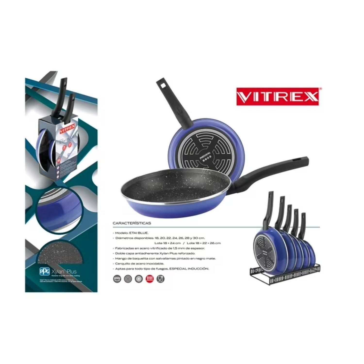 Set 3 Sartenes Antiadherentes 18 22 26cm Etai Blue Vitrex-3