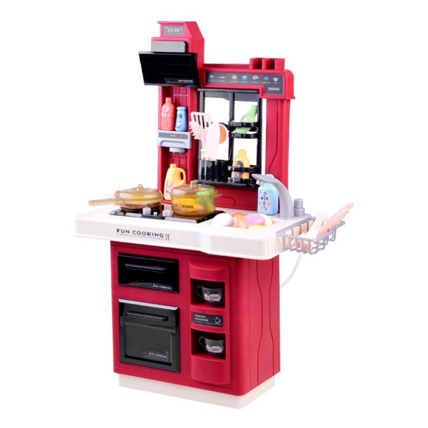 Juguete Cocina 65cm Con Luces Sonidos Y Accesorios Rojo-0