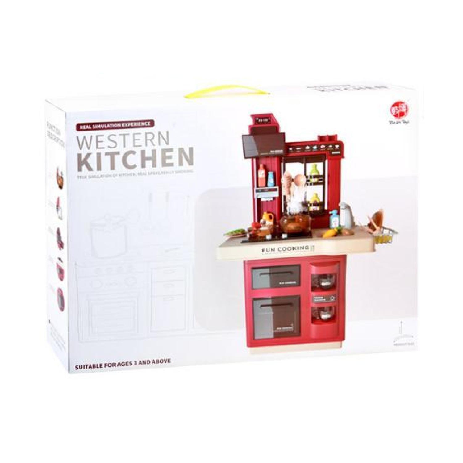 Juguete Cocina 65cm Con Luces Sonidos Y Accesorios Rojo-2