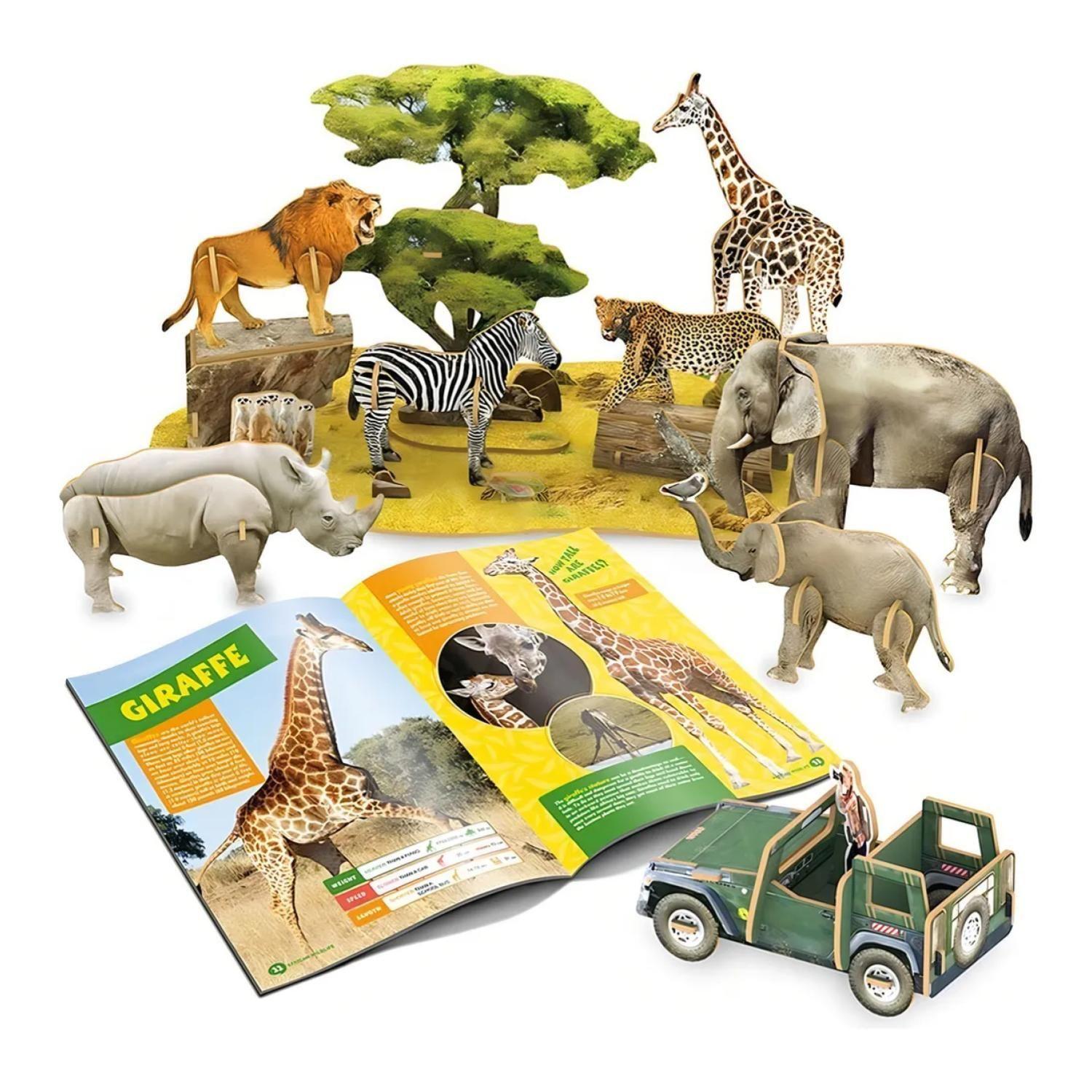 Juguete Rompecabezas 3D Vida Africana 69 Piezas Infantil-2