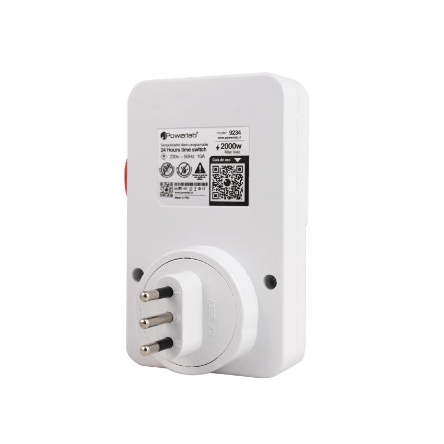 Timer Analogo 2000W Temporizador 24 Horas Blanco-2