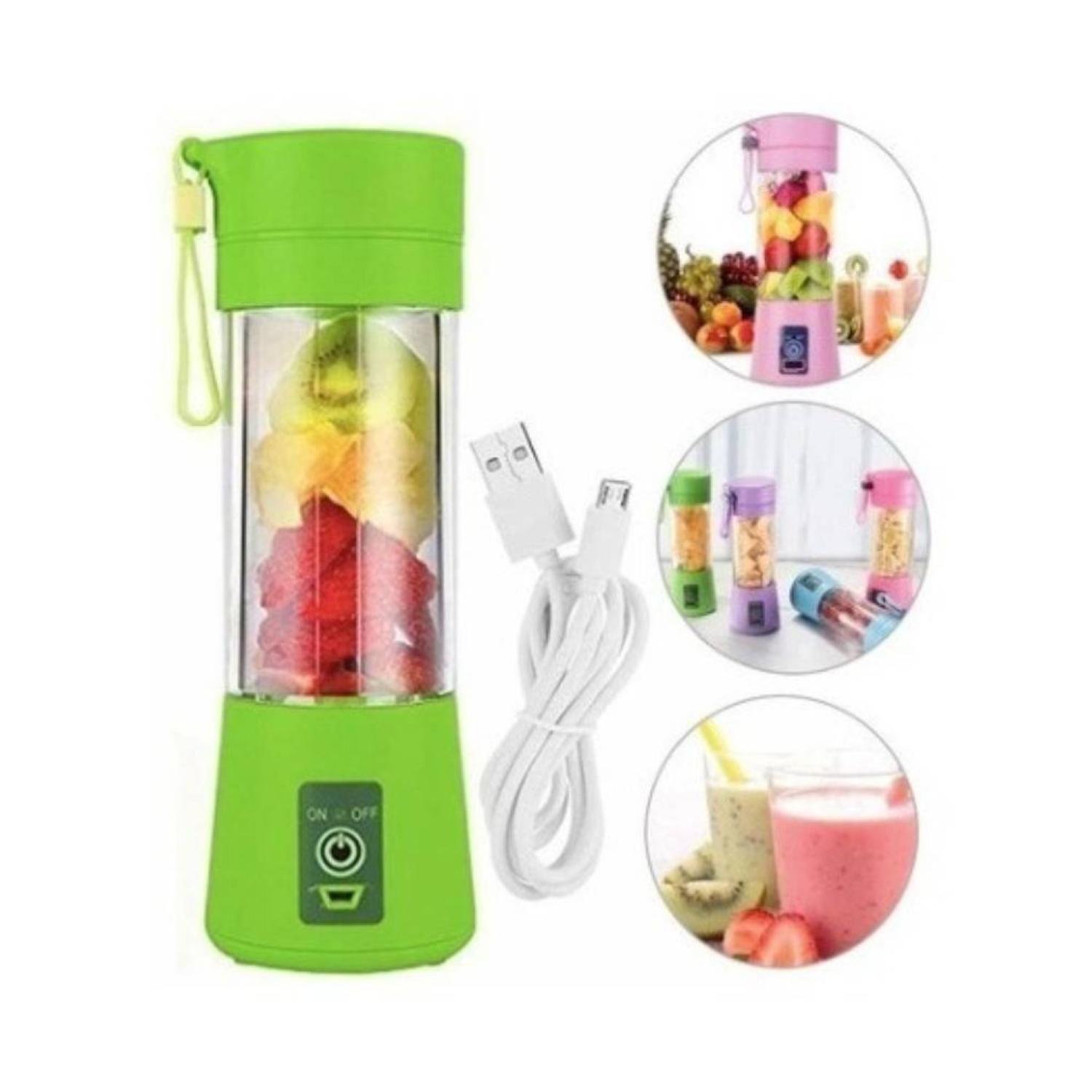 Juguera Licuadora Batidora Jugos Portatil Recargable USB Verde-2