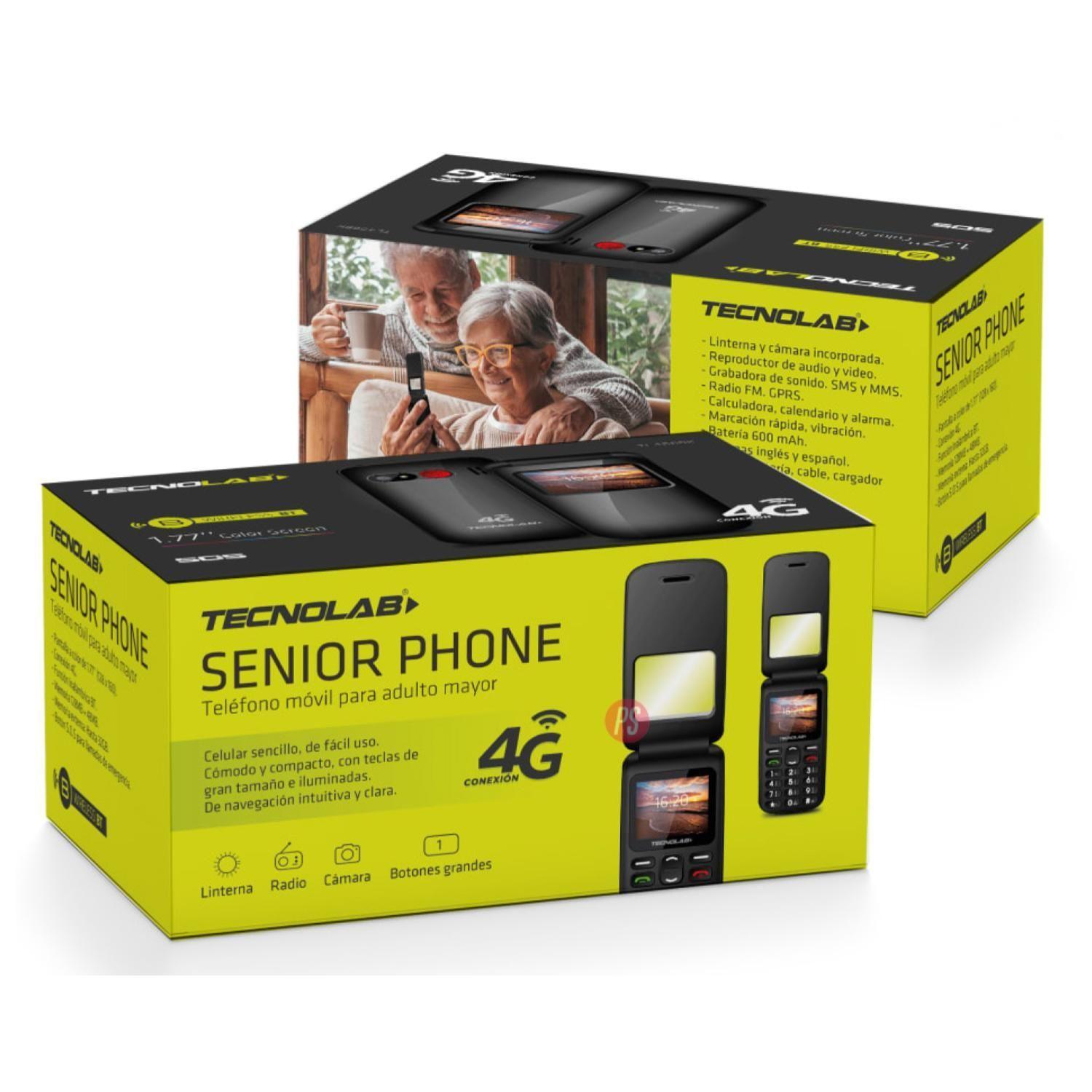 Telefono Senior Adulto Mayor Almeja 4G Negro Tecnolab-2
