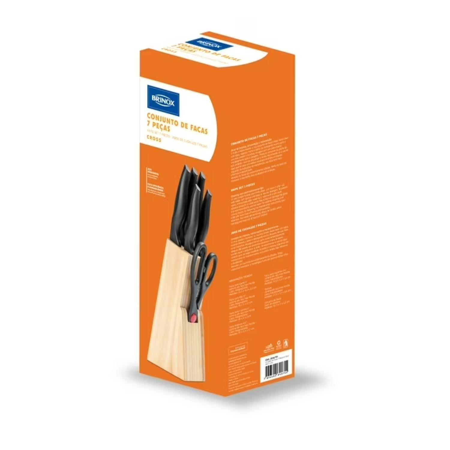 Set 5 Cuchillos De Acero Inoxidable Con Taco Cross Brinox-3