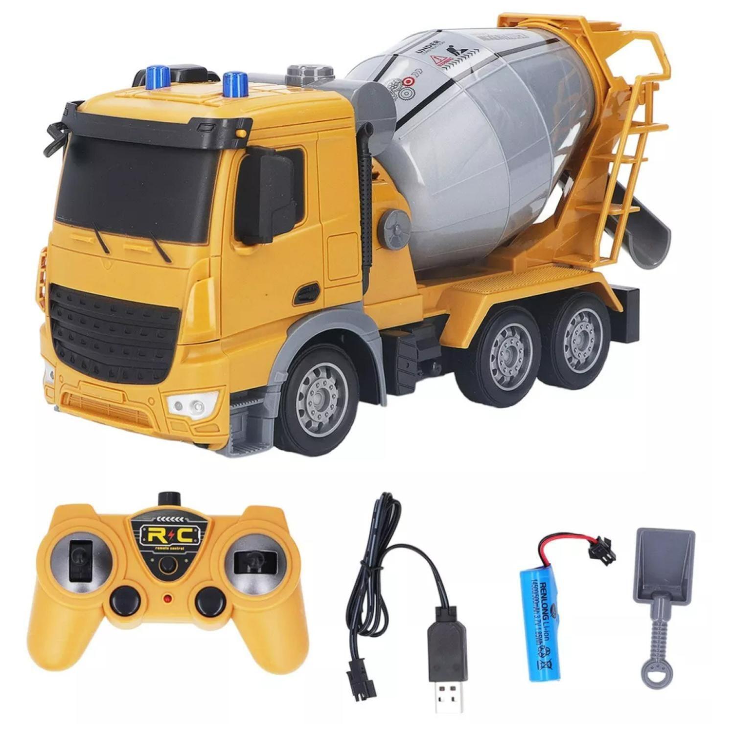 Juguete Camion De Cemento A Control Remoto Amarillo Infnatil-4