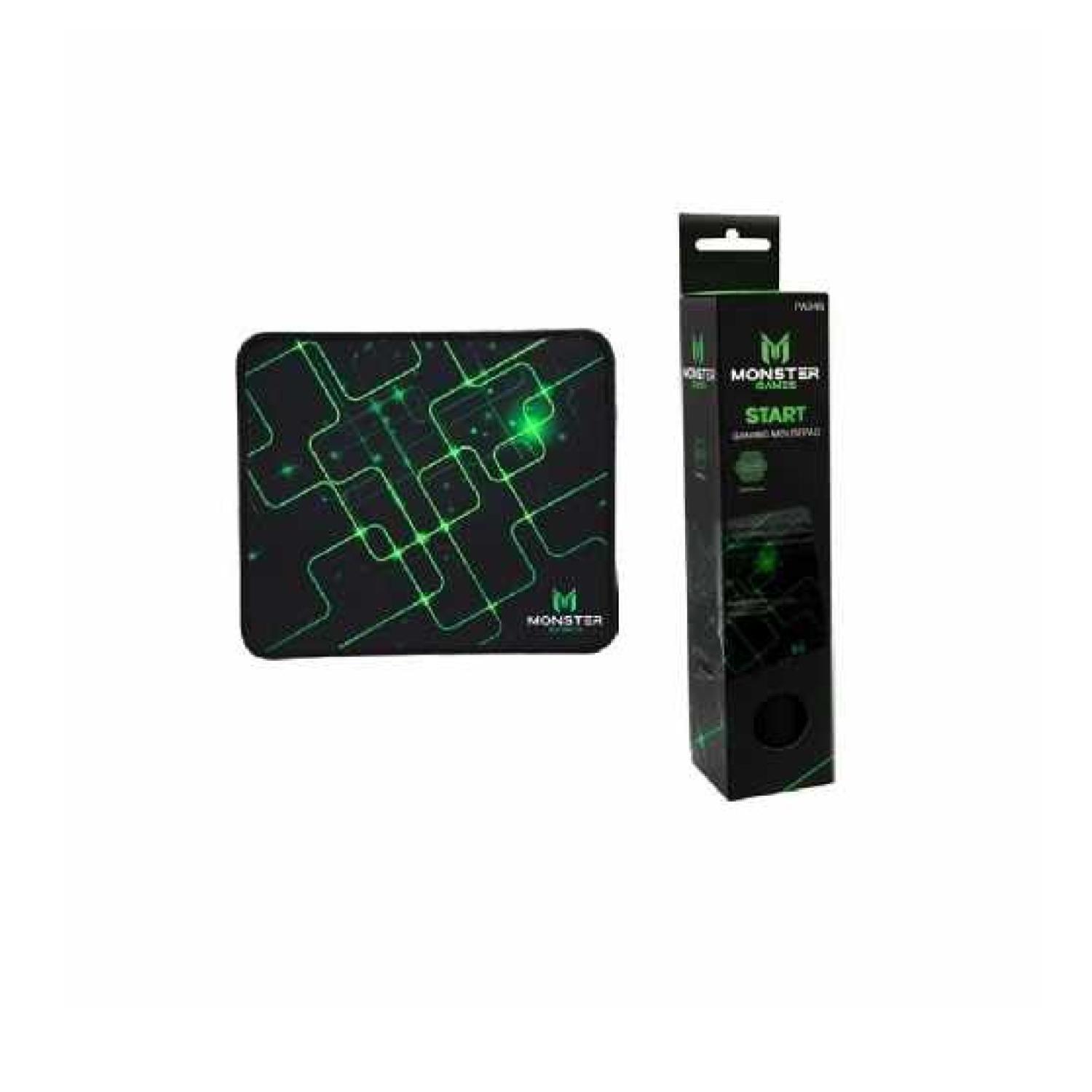 MousePad Gamer 23x20cm Negro Verde Start -2
