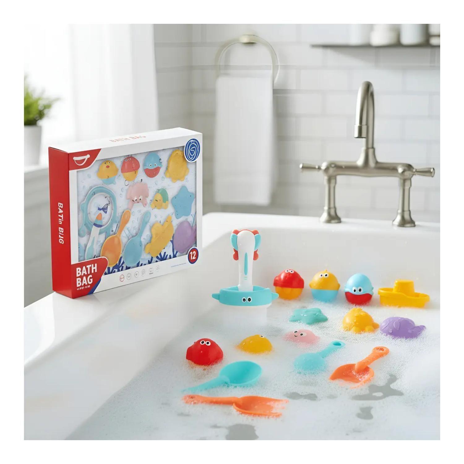 Juguete De Ducha 12 Piezas Portatil Para Bebes-3