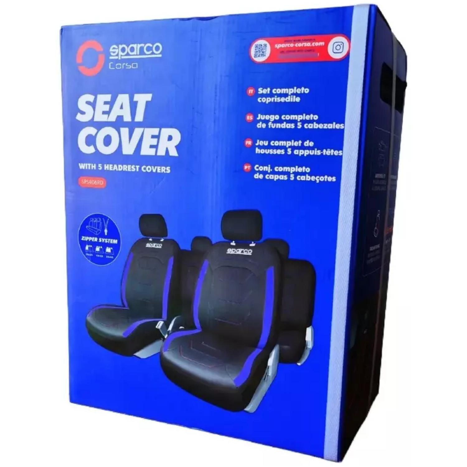 Fundas Cubreasiento Universal Poliester Negra Azul SPS406BL-0