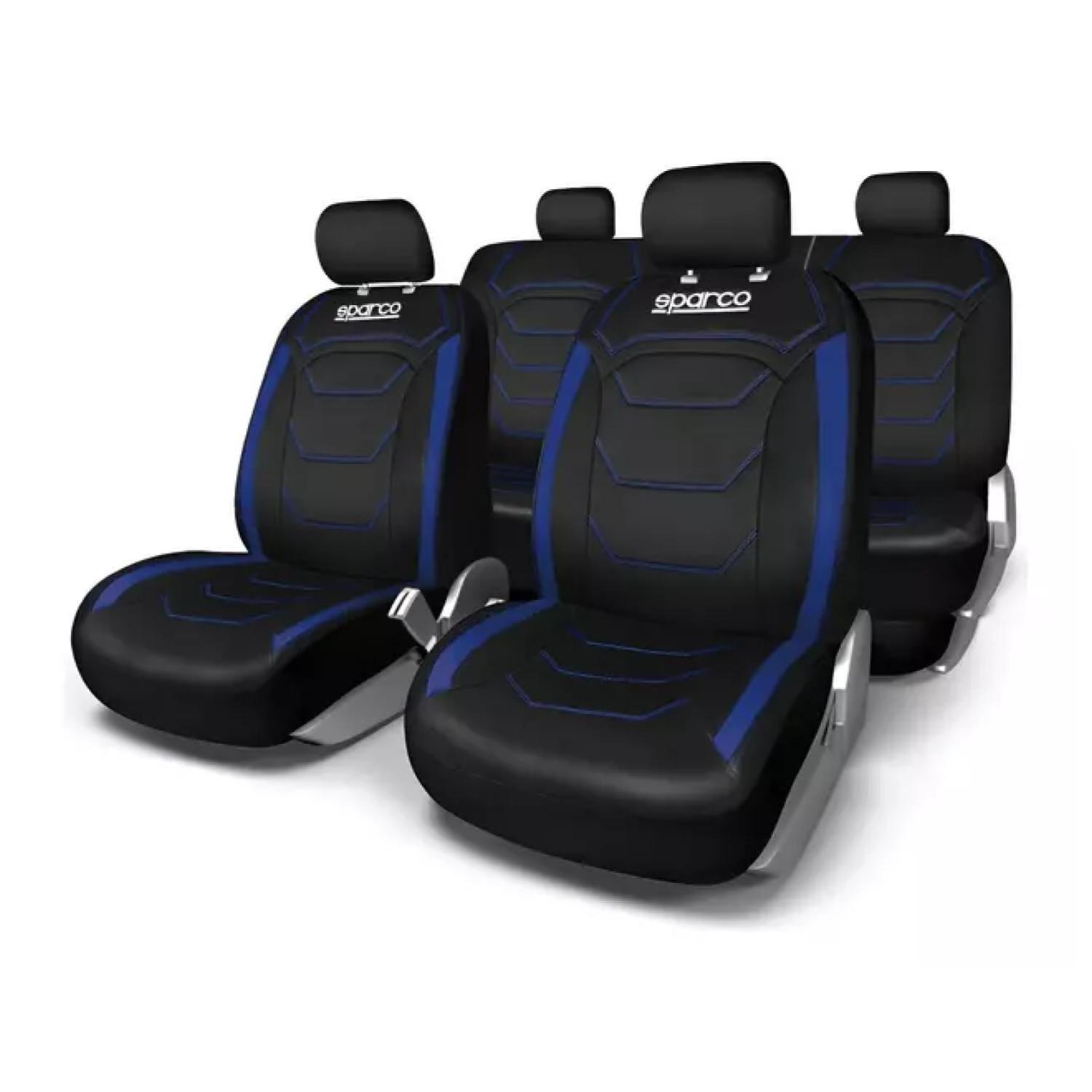 Fundas Cubreasiento Universal Poliester Negra Azul SPS406BL-1
