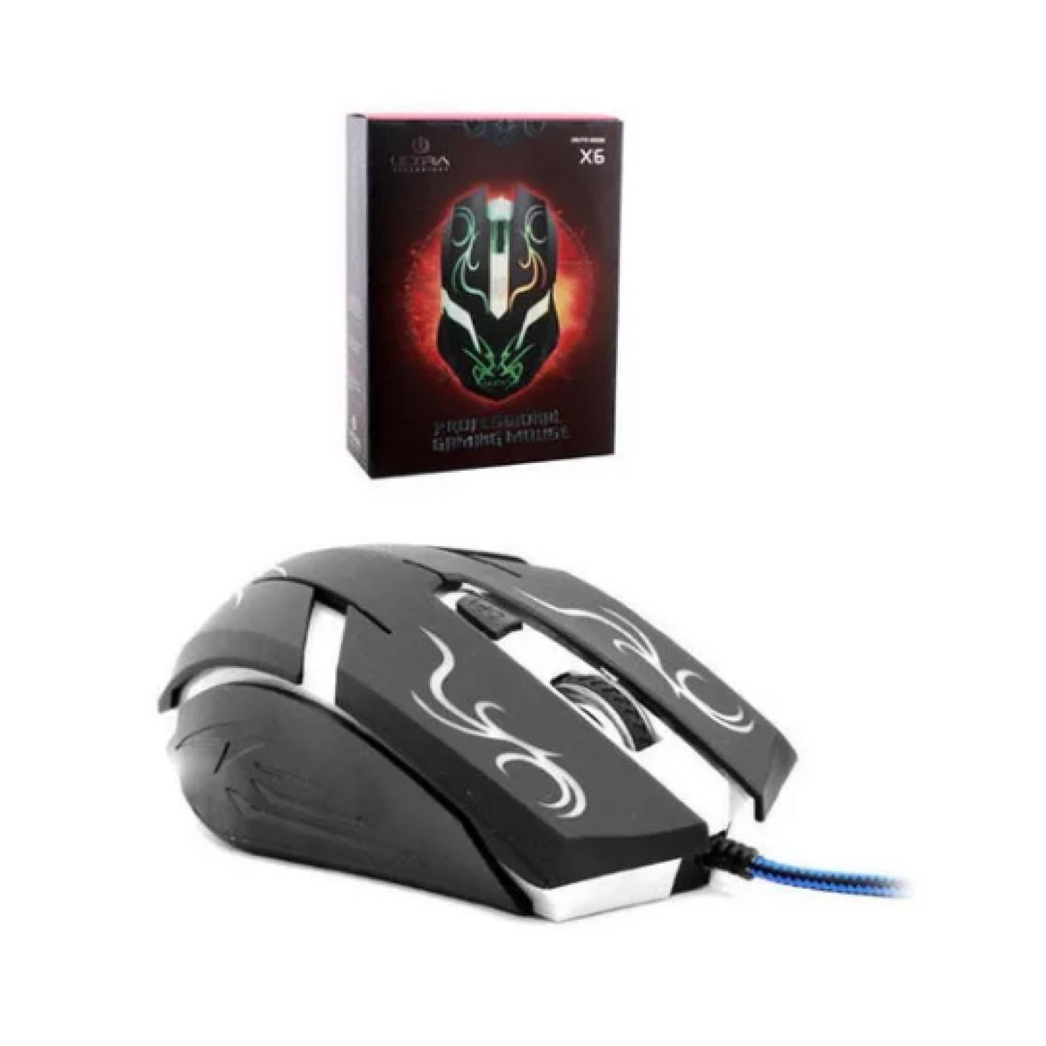 Mouse Gamer USB Retroiluminado 4B 2400DPI Negro X6 -3