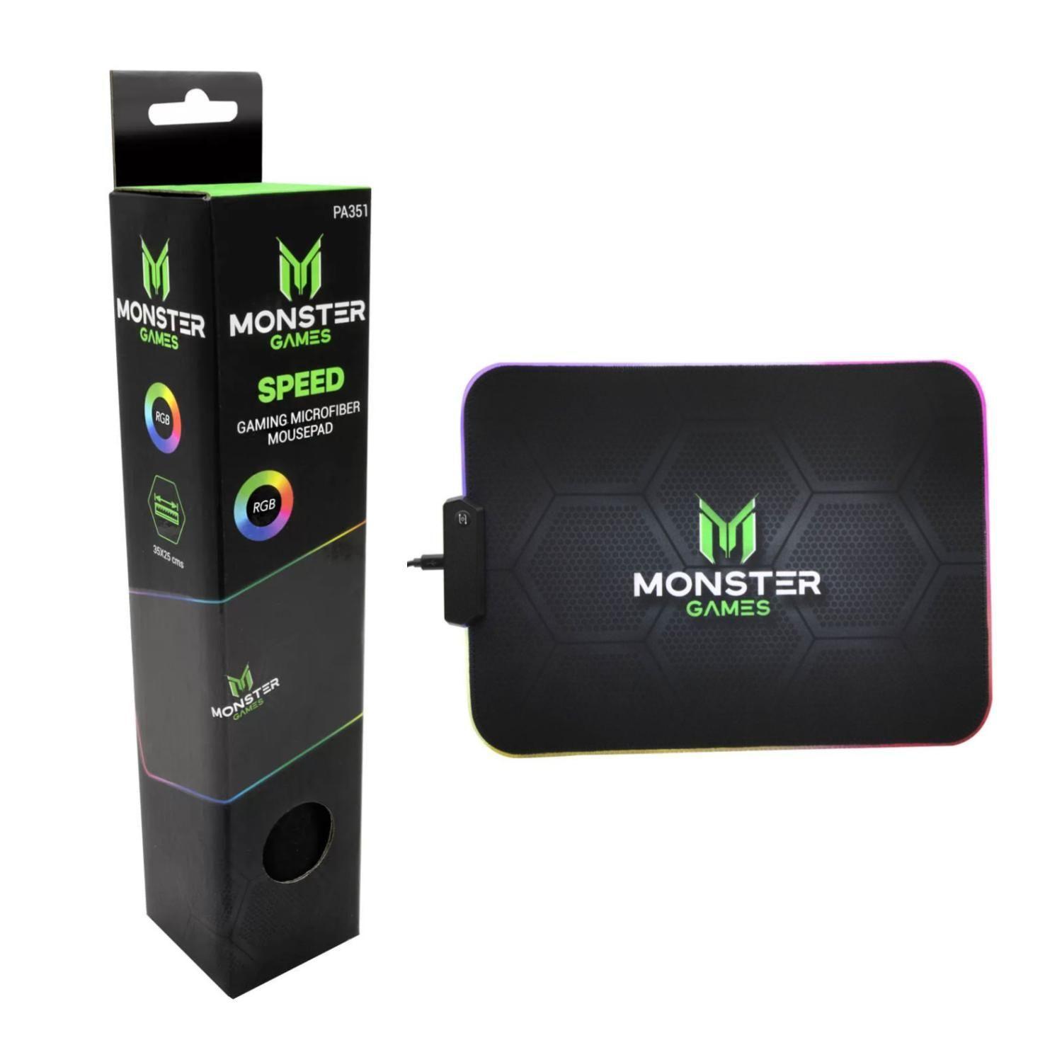 MousePad Gamer USB RGB 35x25cm Negro Speed -2