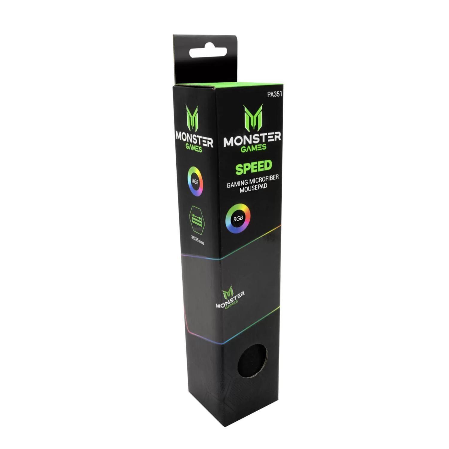 MousePad Gamer USB RGB 35x25cm Negro Speed -3