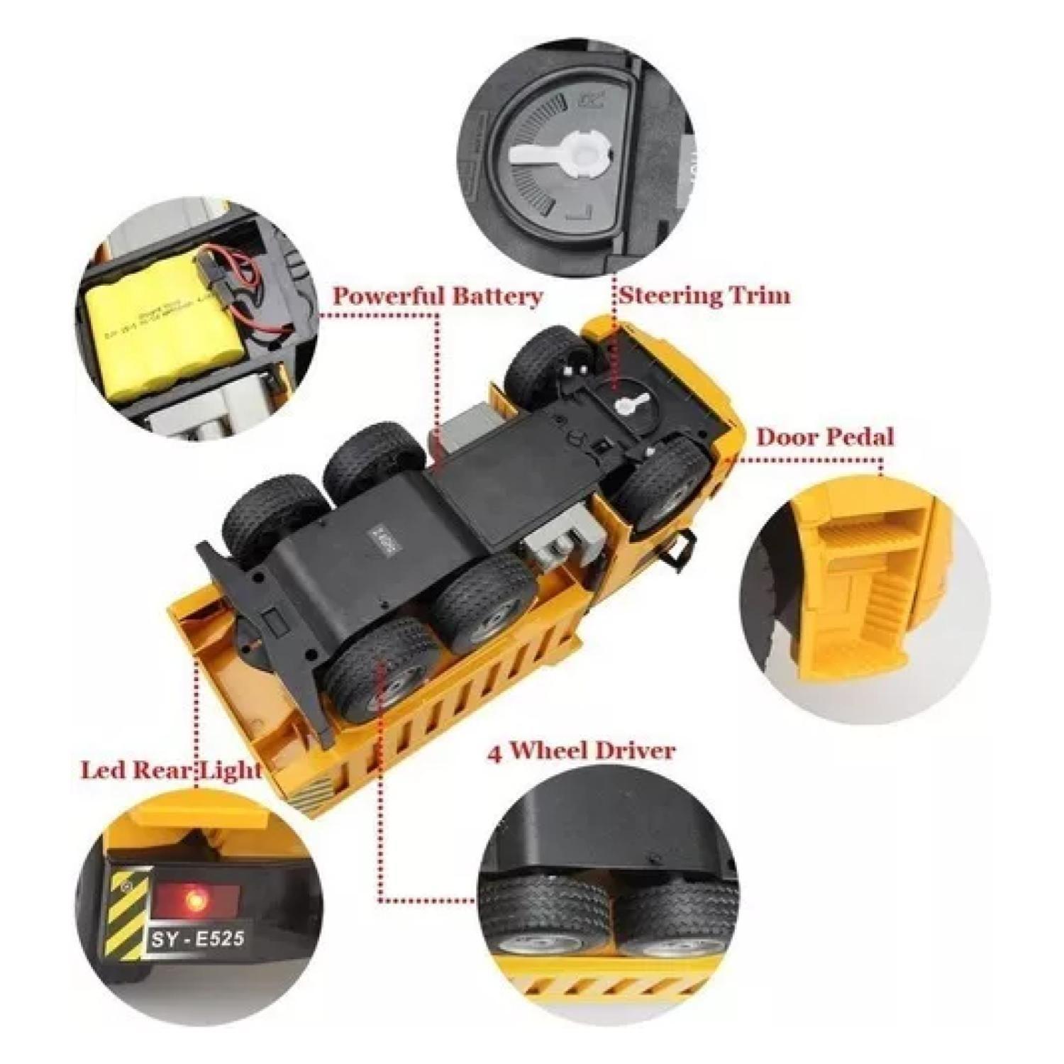 Juguete Camion Tolva A Control Remoto Amarillo Infnatil-5