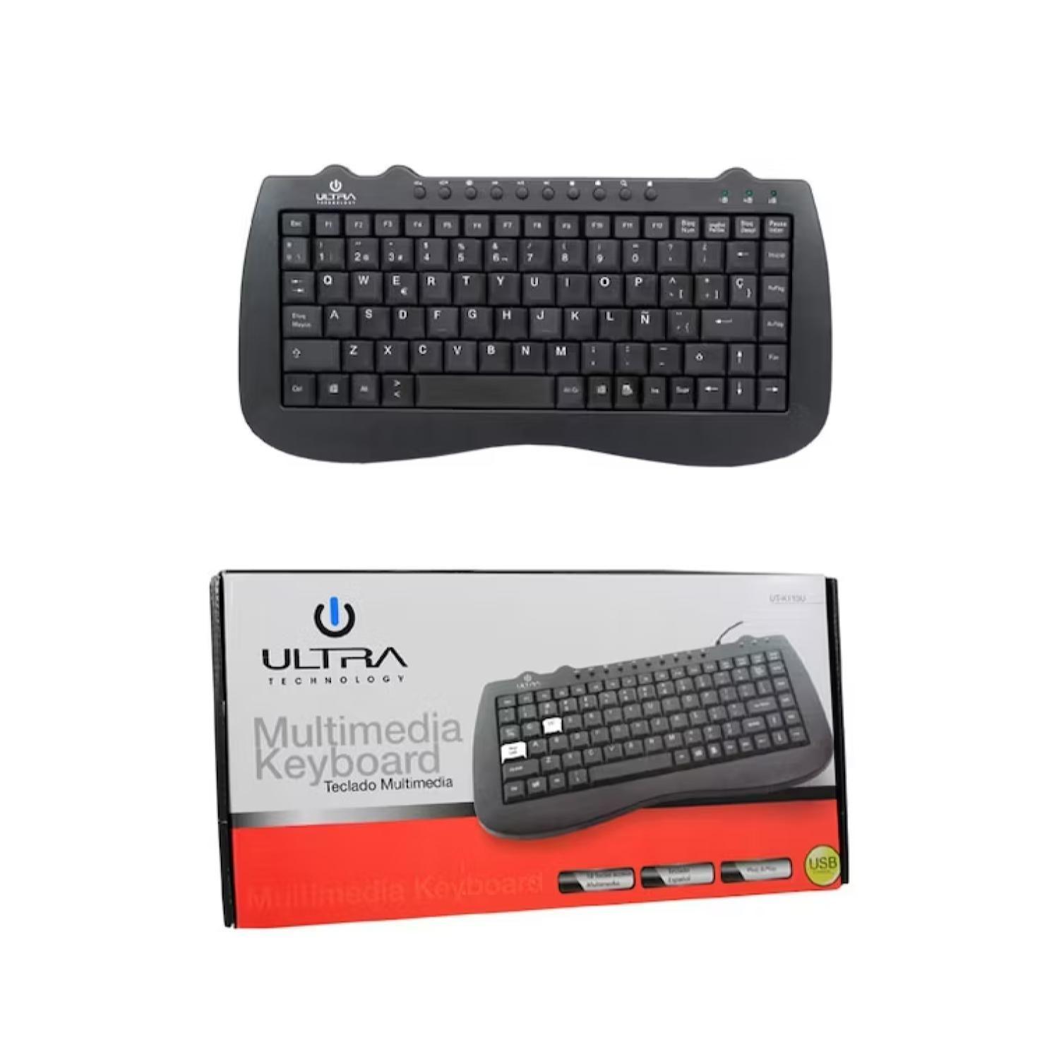 Mini Teclado Alambrico USB Slim Teclas Silenciosas Negro -2