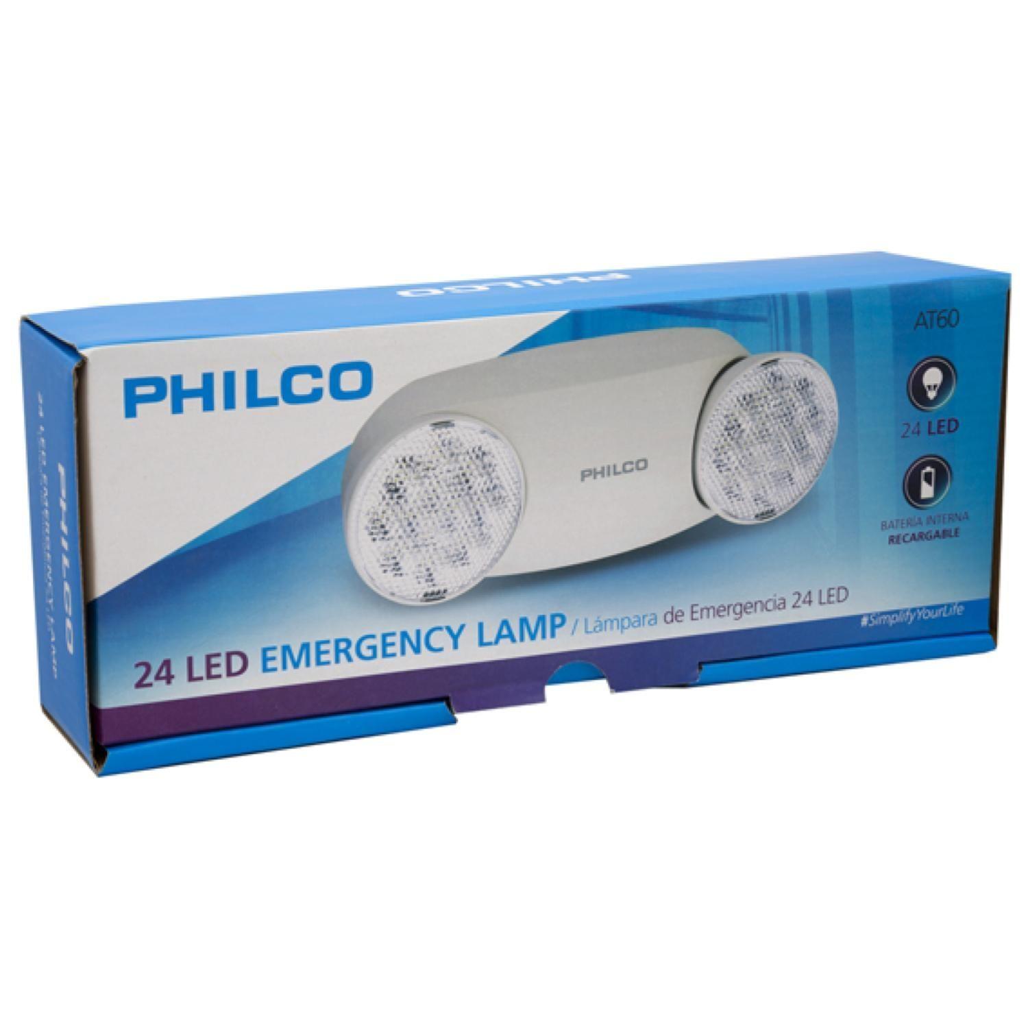 Lampara De Emergencia 2 Focos 24 LEDS IP20 Blanco AT60-3
