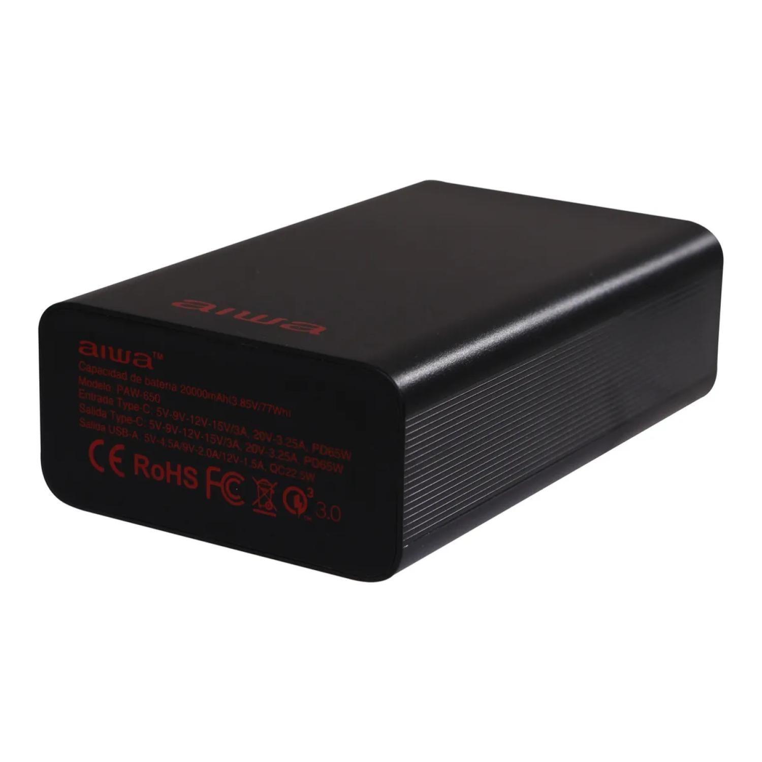 PowerBank Cargador Portatil 20000mAh 65W PAW-650 Aiwa-3
