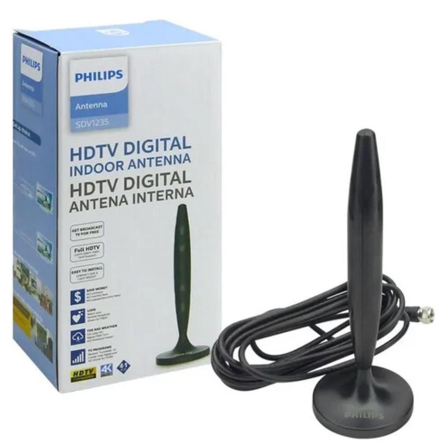 Antena Indoor Para Tv HDTV 180° Rotacion Coaxial SDV1230 -3