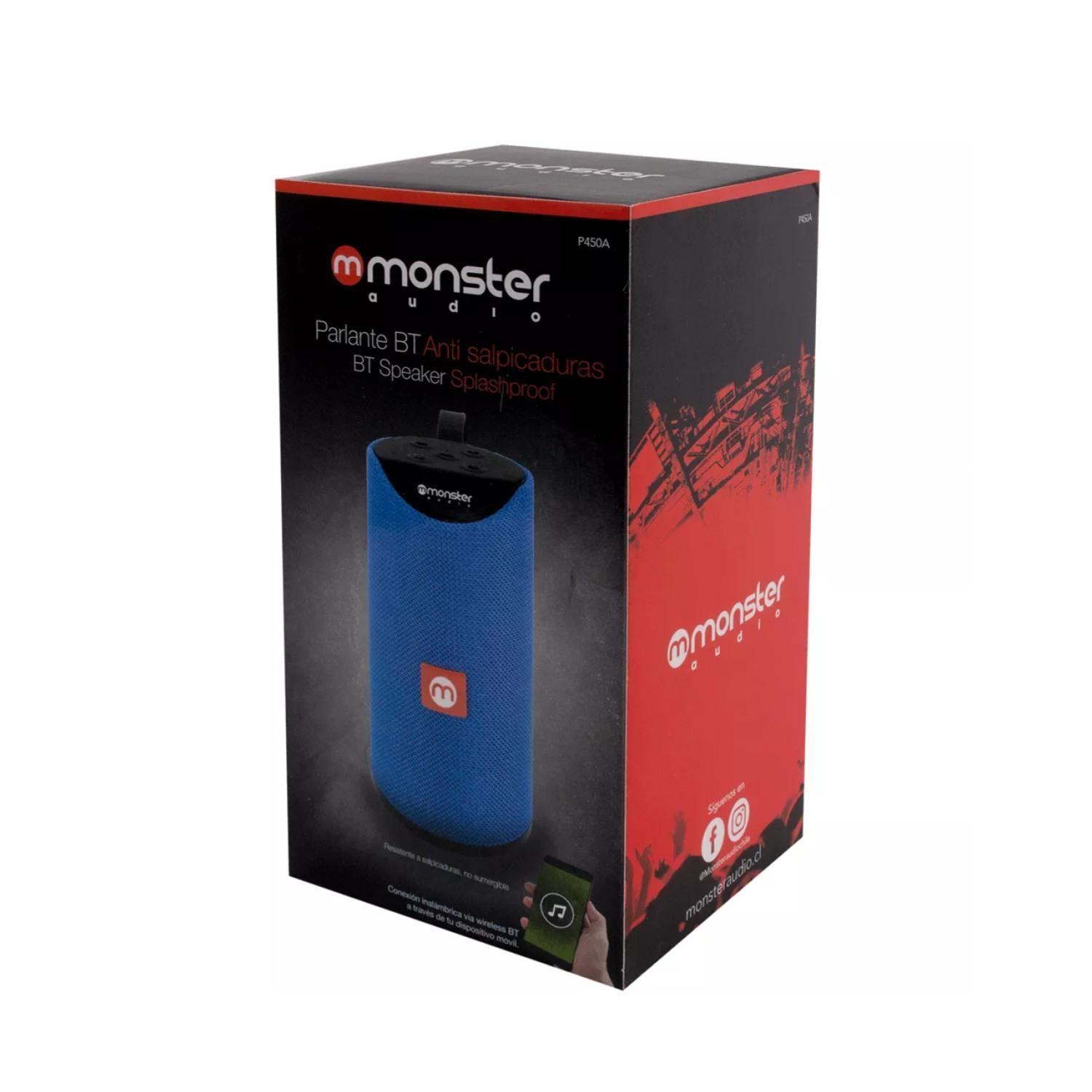 Parlante Inalambrico Bluetooth TWS AUX Micro SD Azul -3