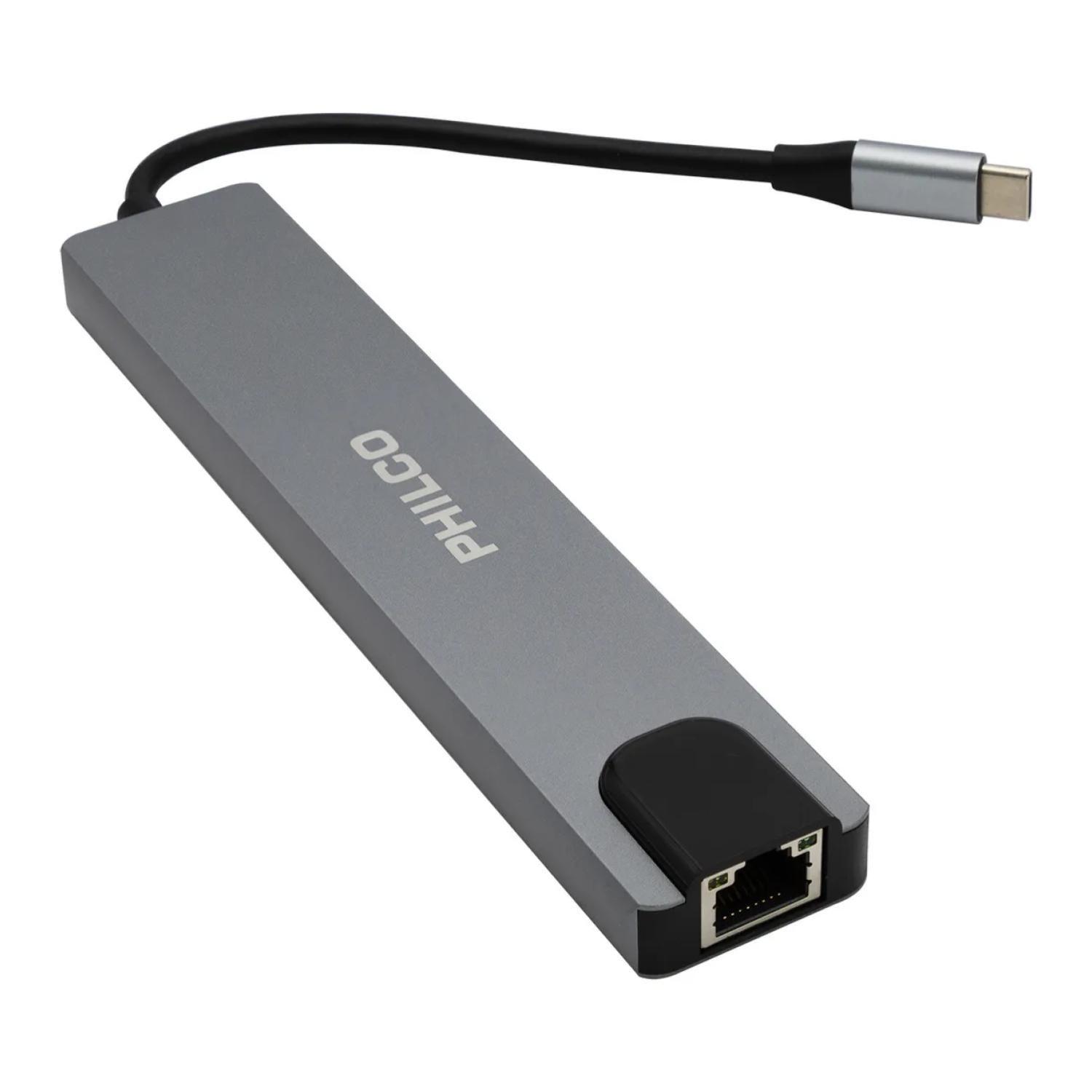 Adaptador HUB USB C 3.0 8 En 1 Gris SB88201-3