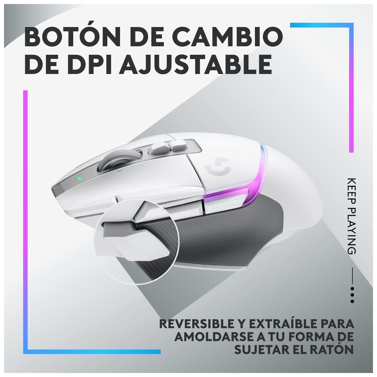 Mouse Gamer Inalambrico USB RGB 9B Blanco G502XPlus-4