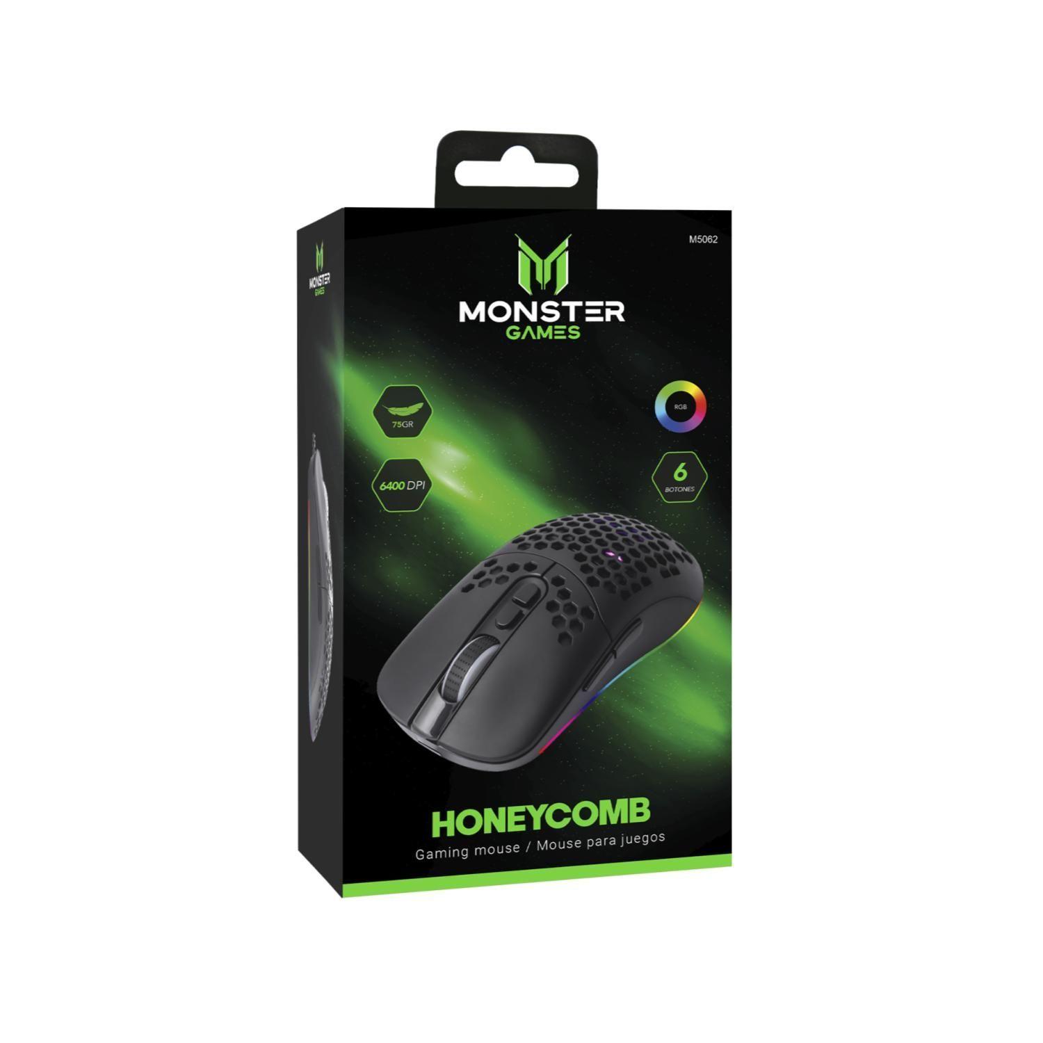 Mouse Gamer USB RGB 6B 6400 DPI HoneyComb -3