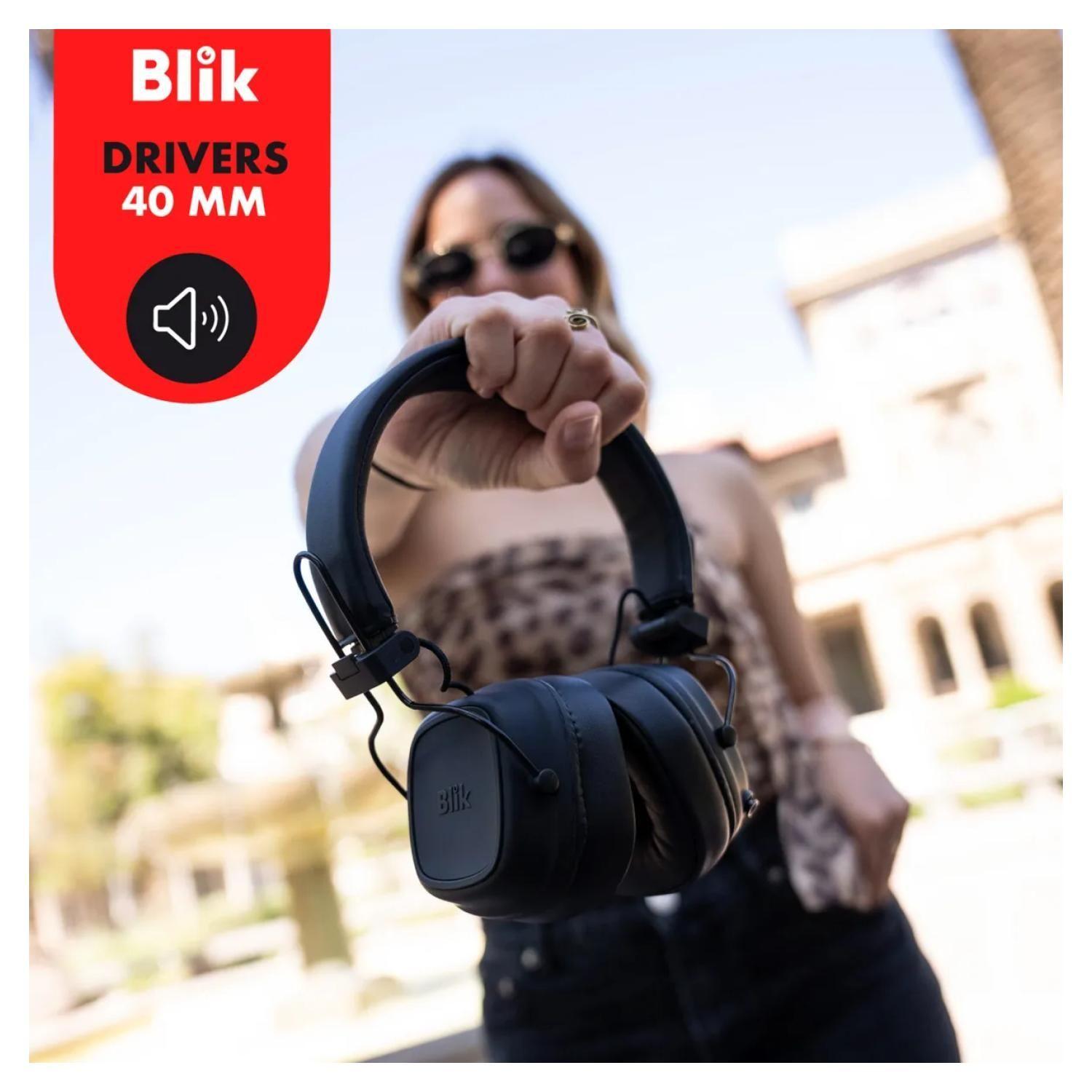 Audifonos Bluetooth OverEar Acolchados Negro Feel250 Blik-2