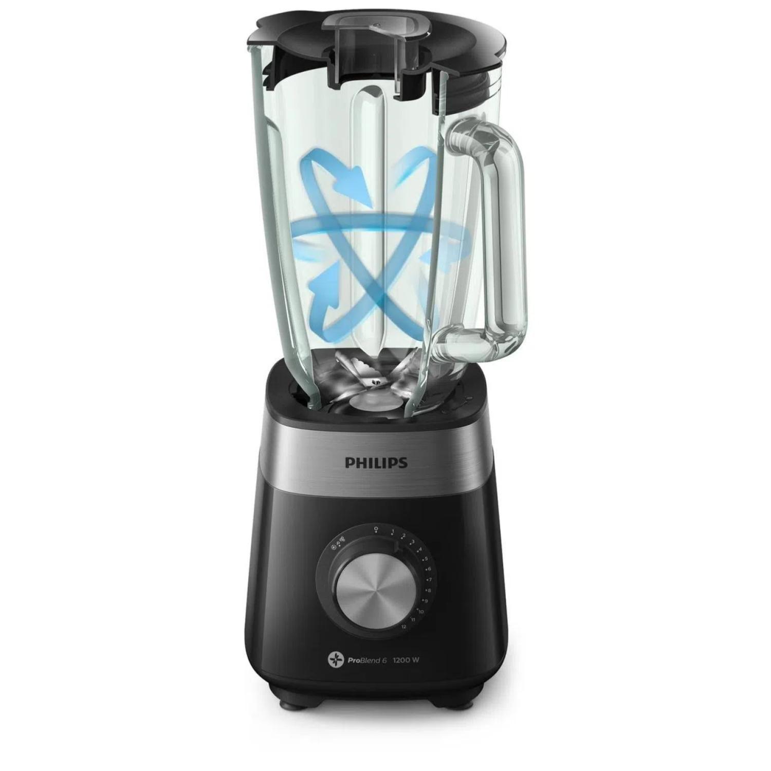 Licuadora Electrica Vaso Vidrio 2L 1200W Negro HR2242/90-3