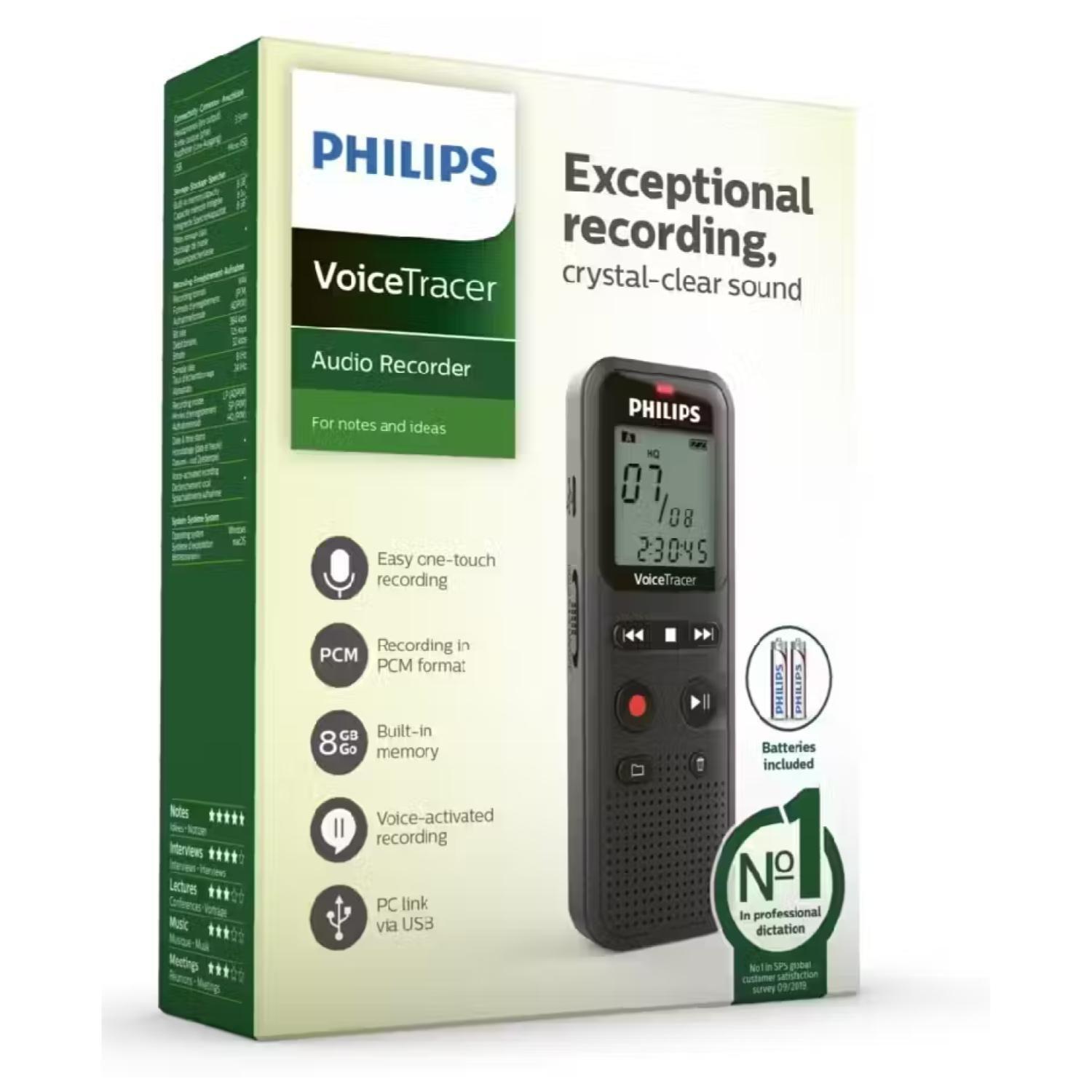 Grabadora De Voz 4GB Jack 3.5 VoiceTracer DVT1100-3