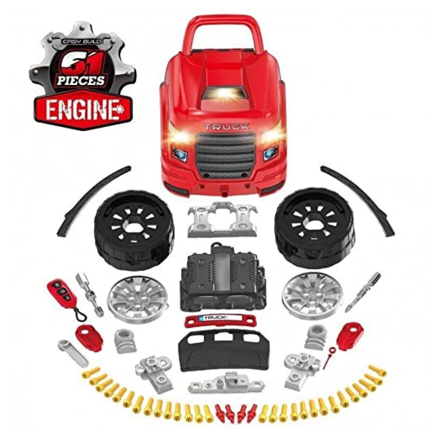 Juguete Auto Camion Para Reparar Con Luces Sonidos Y Accesorios Rojo-5