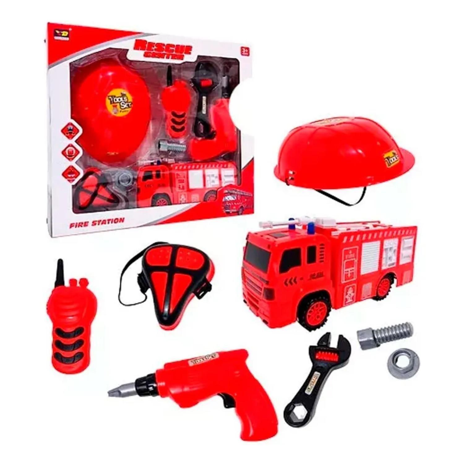 Juguete Set De Bombero 8 Piezas Camion Herramientas Infantil-2