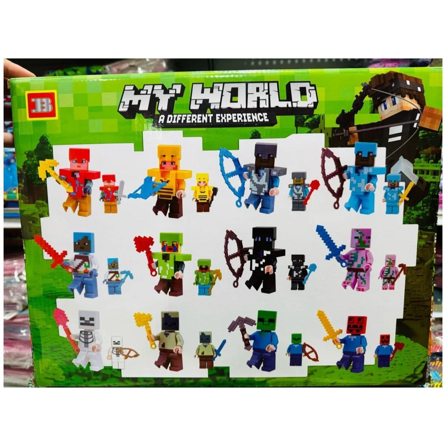 Juguete Set 24 Figuras Armables 8cm Bloques MyWorld Infantil-2