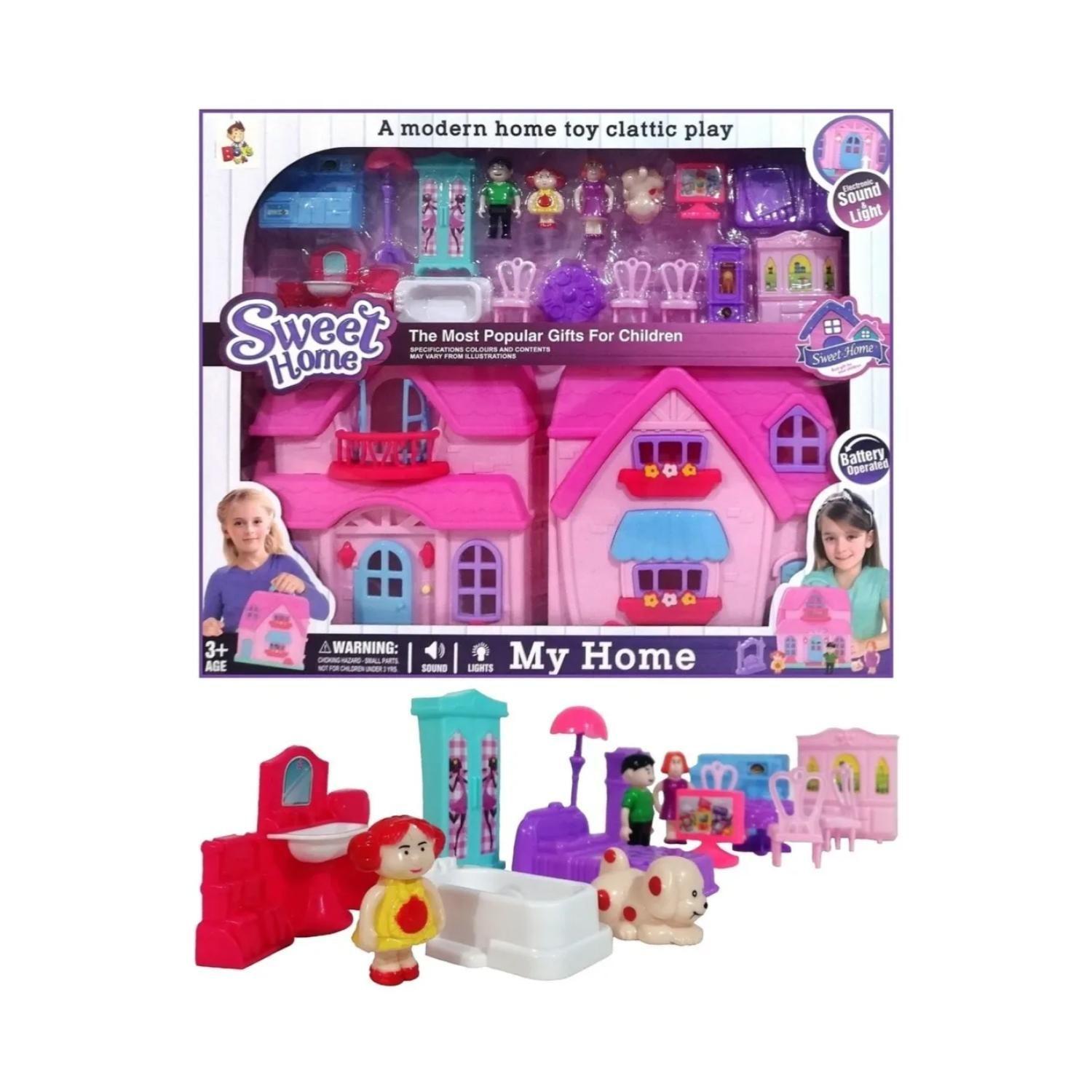 Juguete Casa De Muñecas Con Accesorios Luz Sonido Infantil-5